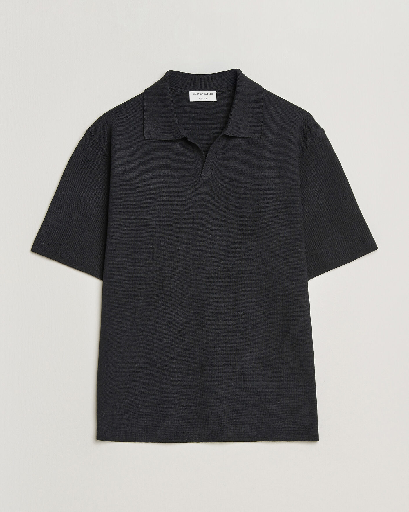 Homme | Polos | Tiger of Sweden | Maelon Cotton/Linen Knitted Polo Black