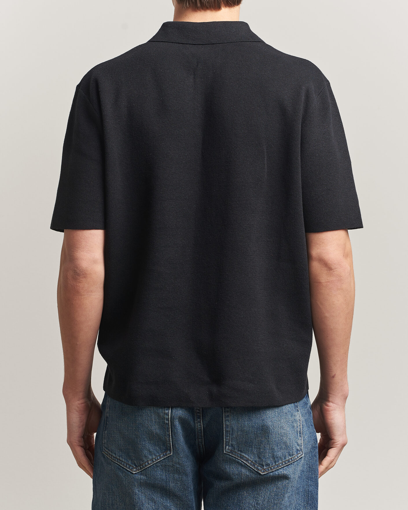 Homme | Polos | Tiger of Sweden | Maelon Cotton/Linen Knitted Polo Black