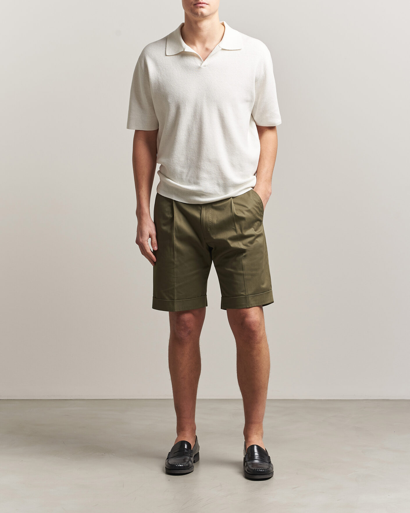Homme | Shorts | Tiger of Sweden | Tenut Cotton Chino Shorts Kalamata Green