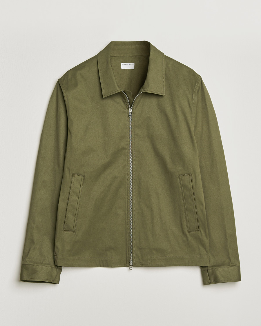 Homme | Chemises | Tiger of Sweden | Barnaby Cotton Overshirt Kalamata Green
