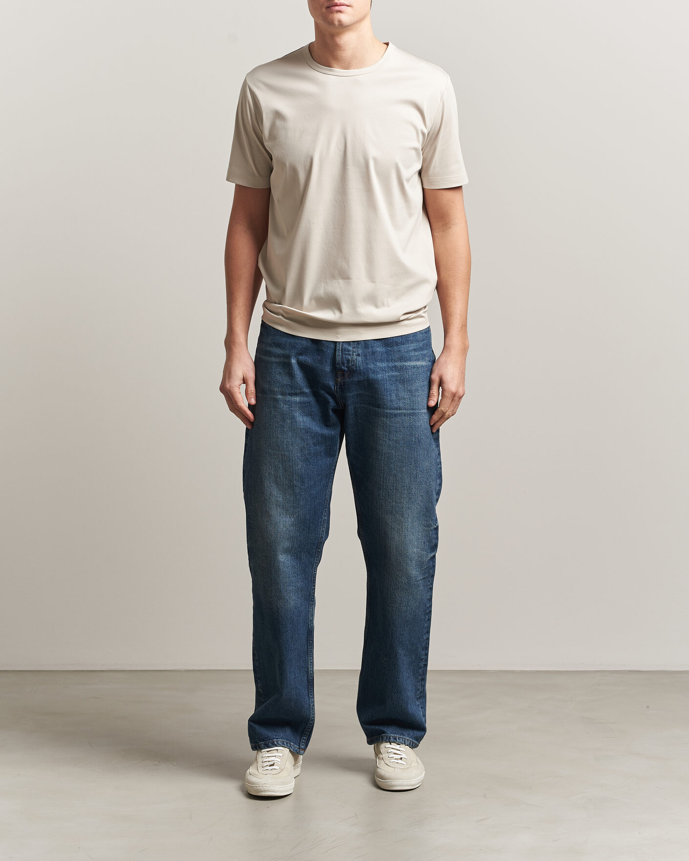 Homme | T-shirts | Tiger of Sweden | Olaf Mercerized Cotton T-Shirt Seline Grey