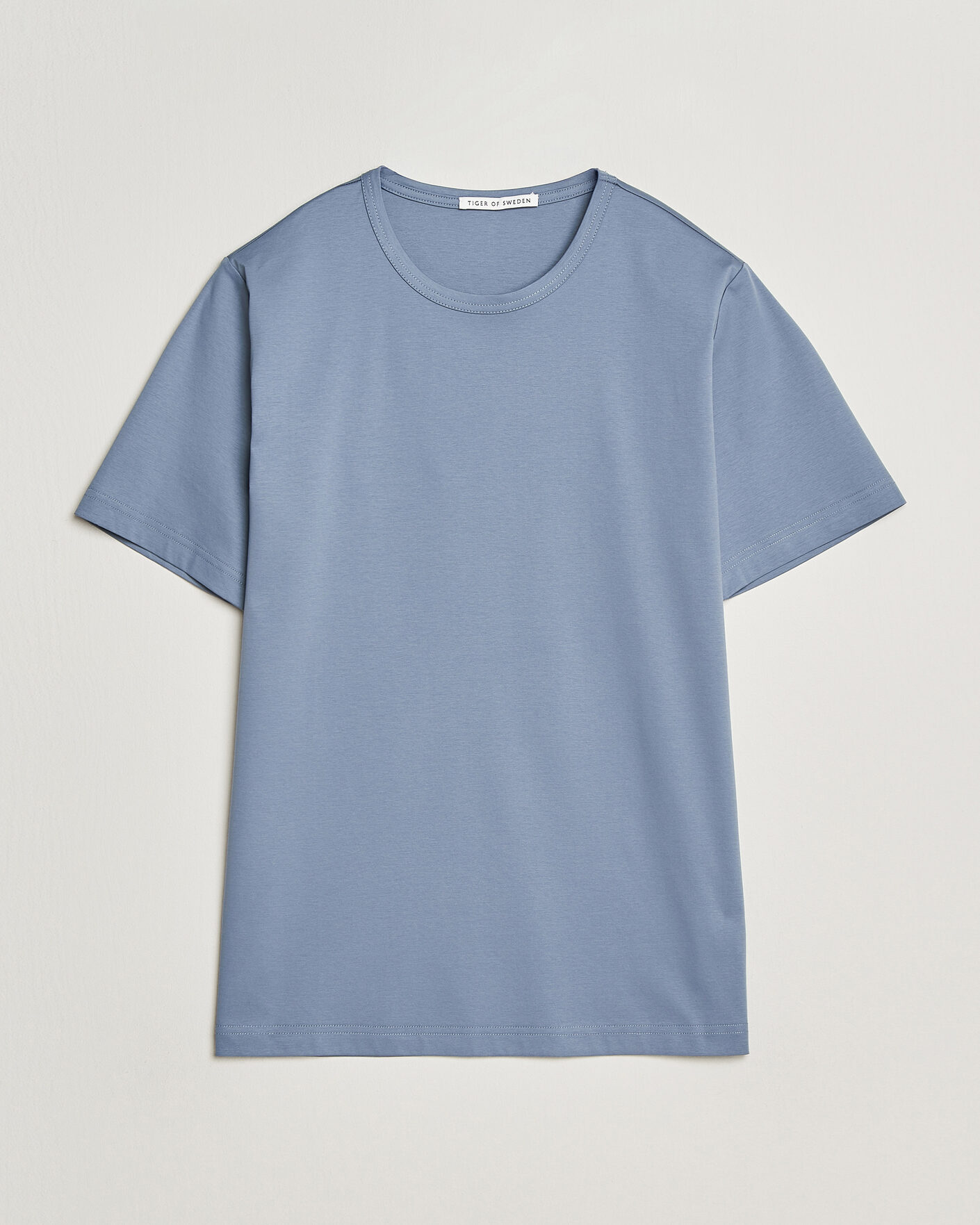 Homme | T-shirts | Tiger of Sweden | Olaf Mercerized Cotton T-Shirt Dull Blue