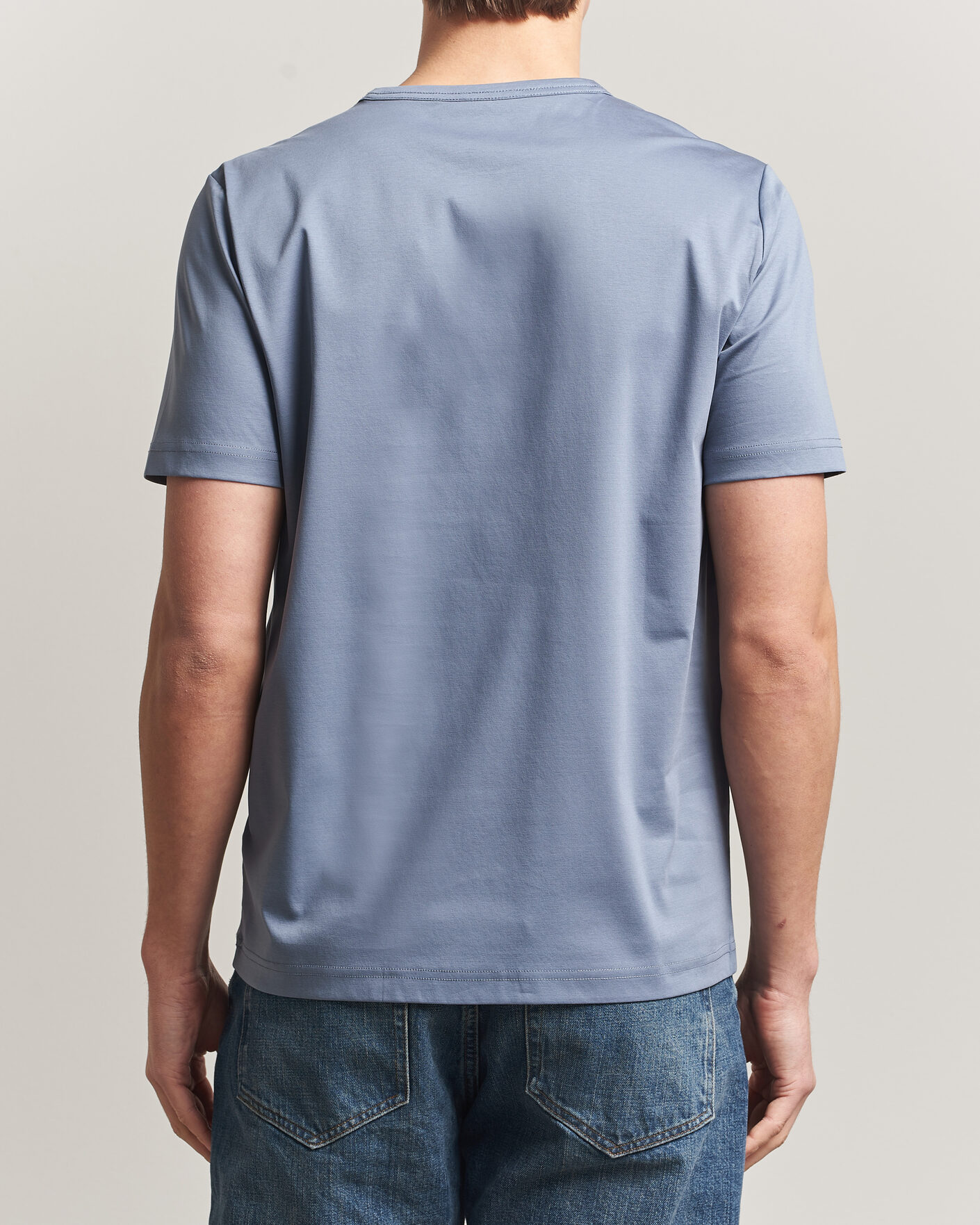 Homme | T-shirts | Tiger of Sweden | Olaf Mercerized Cotton T-Shirt Dull Blue