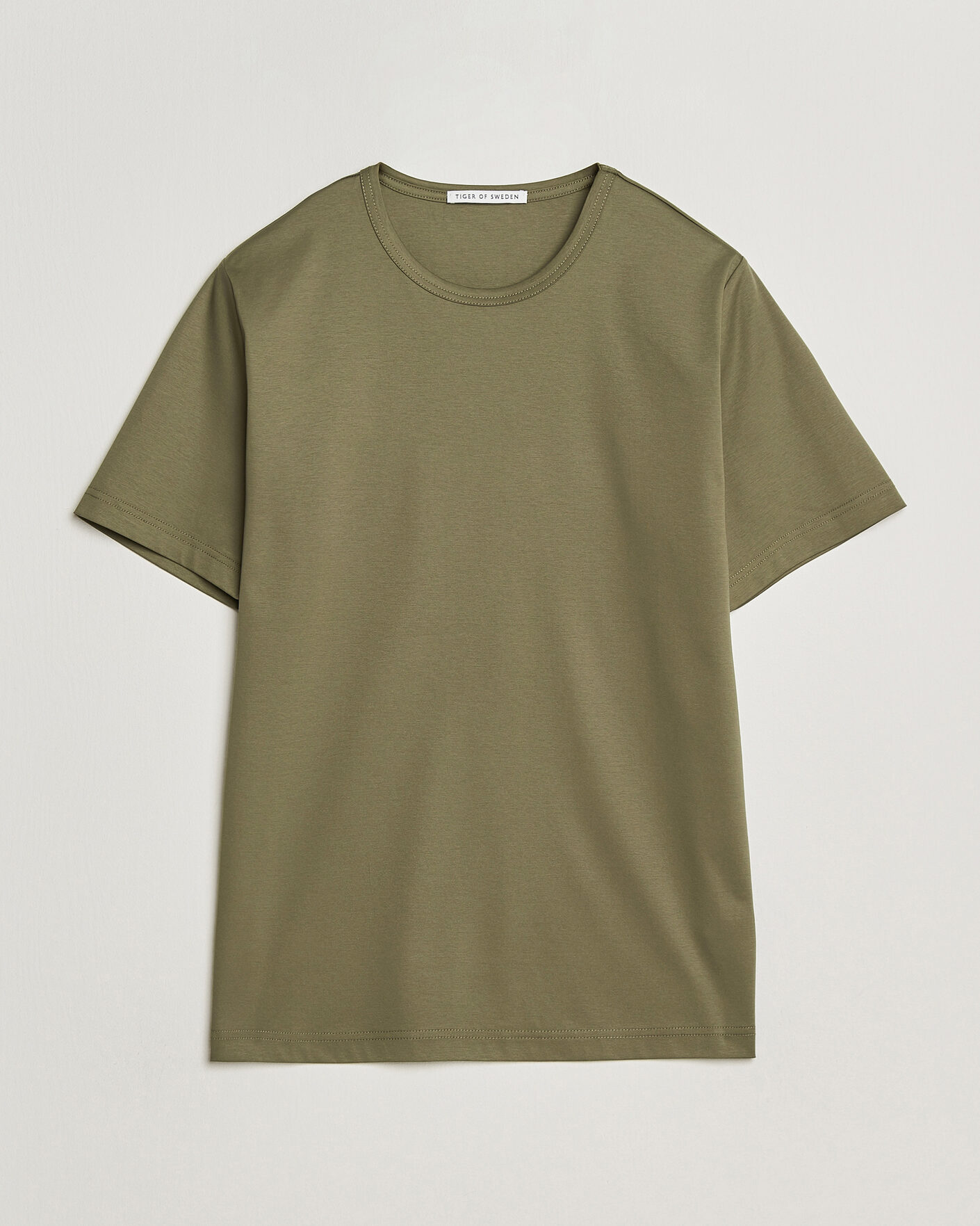 Homme | T-shirts | Tiger of Sweden | Olaf Mercerized Cotton T-Shirt Kalamata Green
