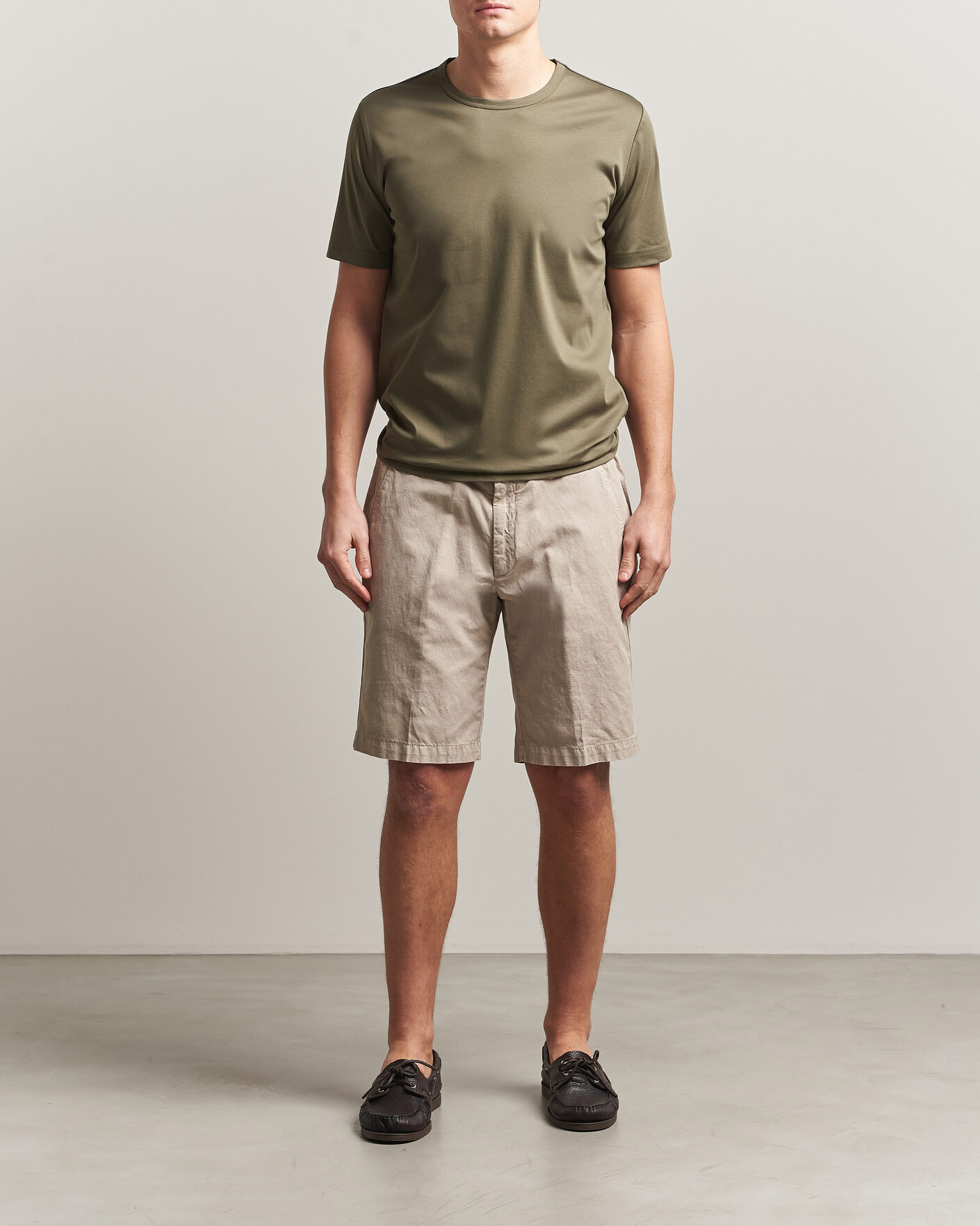 Homme | T-shirts | Tiger of Sweden | Olaf Mercerized Cotton T-Shirt Kalamata Green