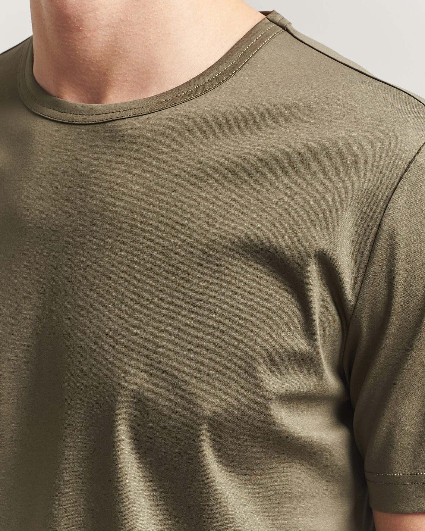 Homme | T-shirts | Tiger of Sweden | Olaf Mercerized Cotton T-Shirt Kalamata Green