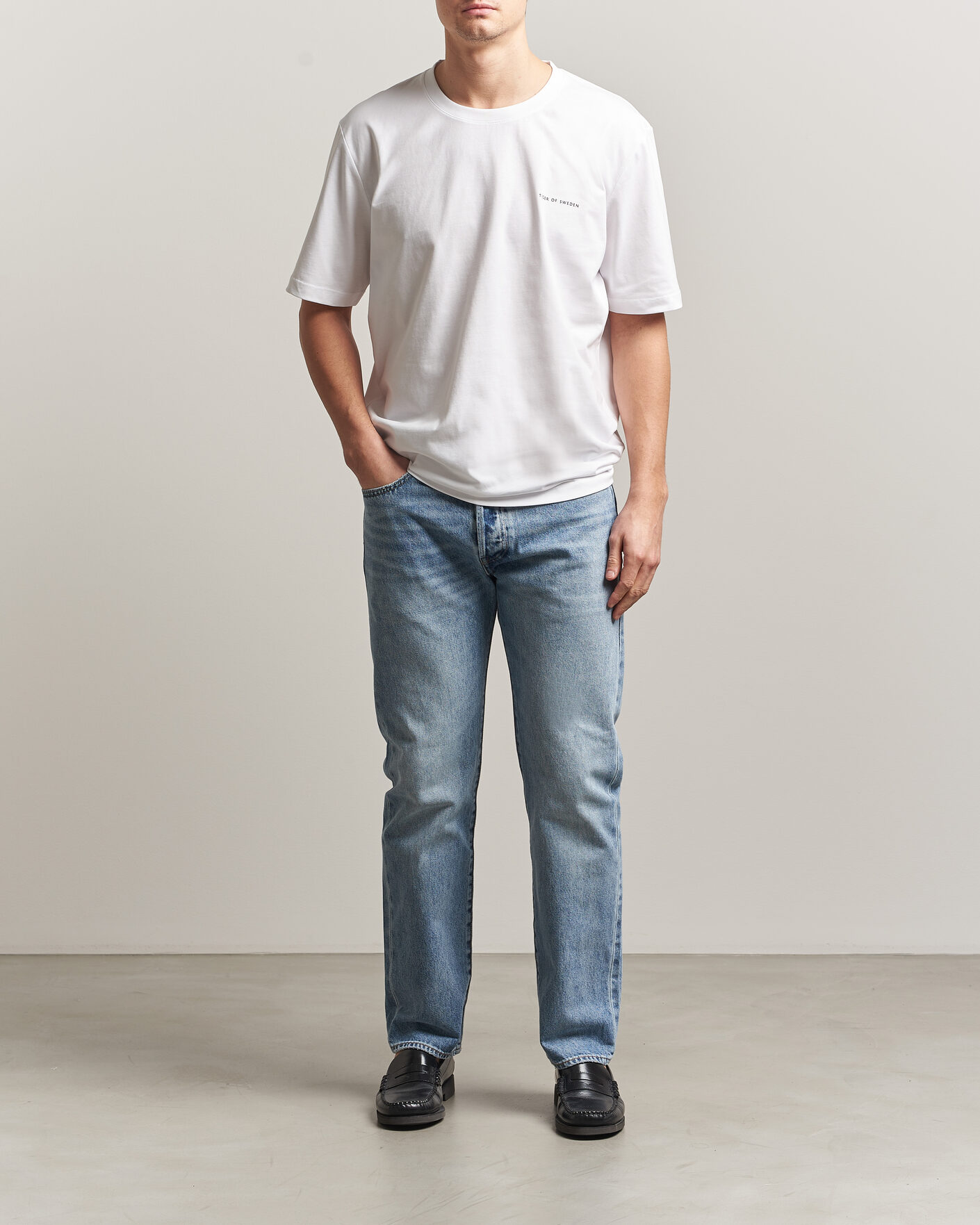 Homme | T-shirts | Tiger of Sweden | Pro Cotton Logo T-Shirt Pure White