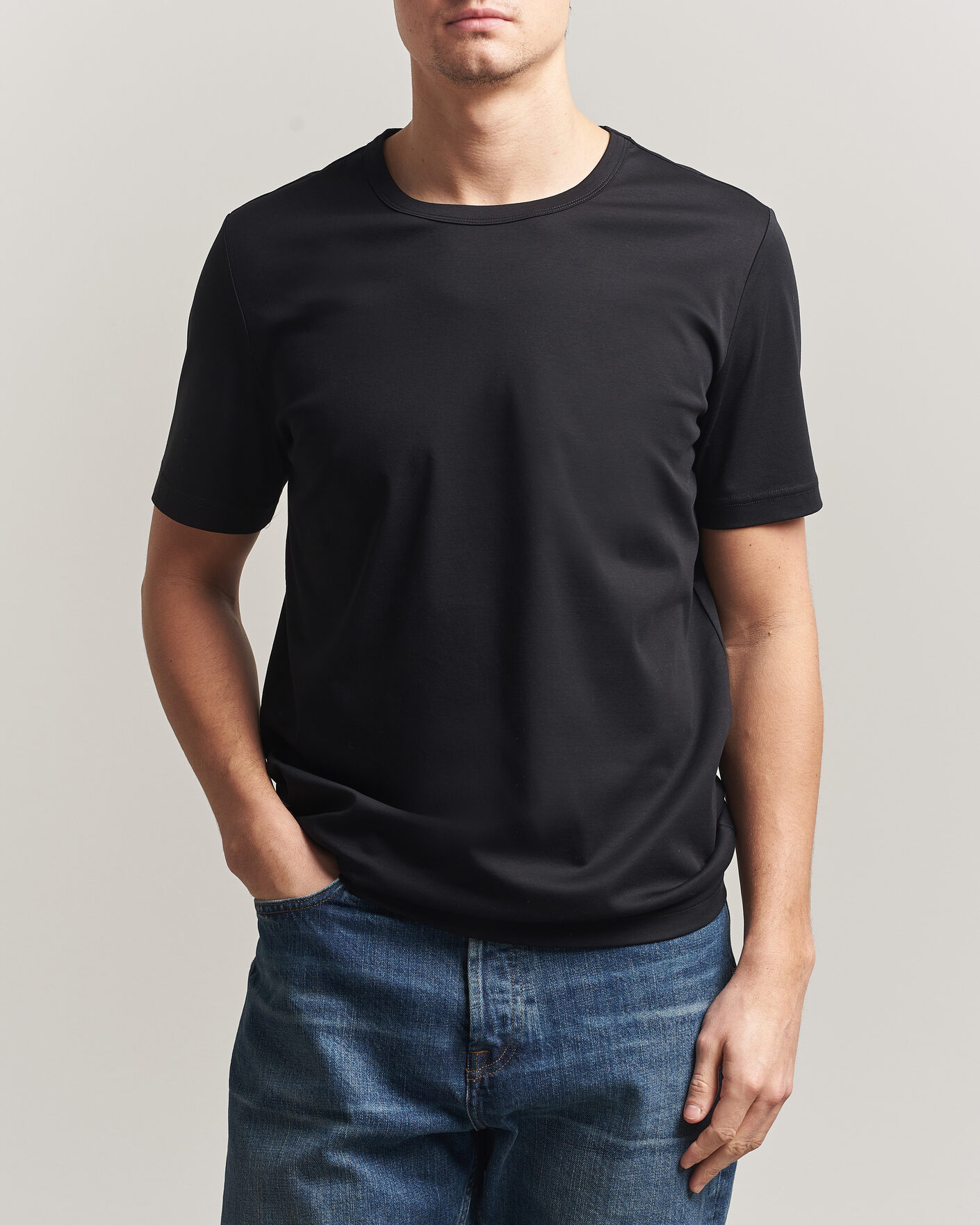 Homme | T-shirts | Tiger of Sweden | Olaf Mercerized Cotton T-Shirt Black