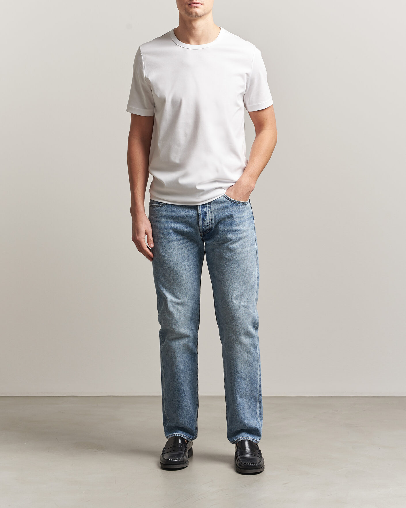 Homme | T-shirts | Tiger of Sweden | Olaf Mercerized Cotton T-Shirt Pure White