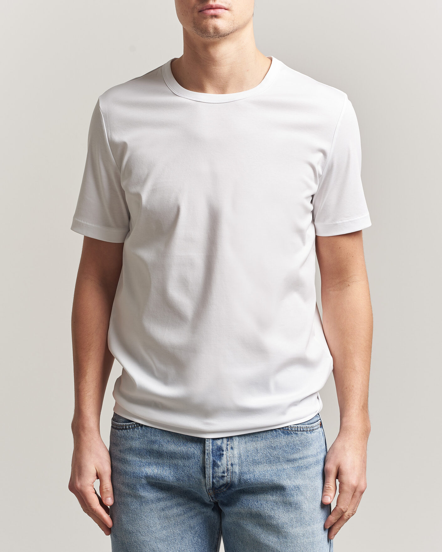 Homme | T-shirts | Tiger of Sweden | Olaf Mercerized Cotton T-Shirt Pure White