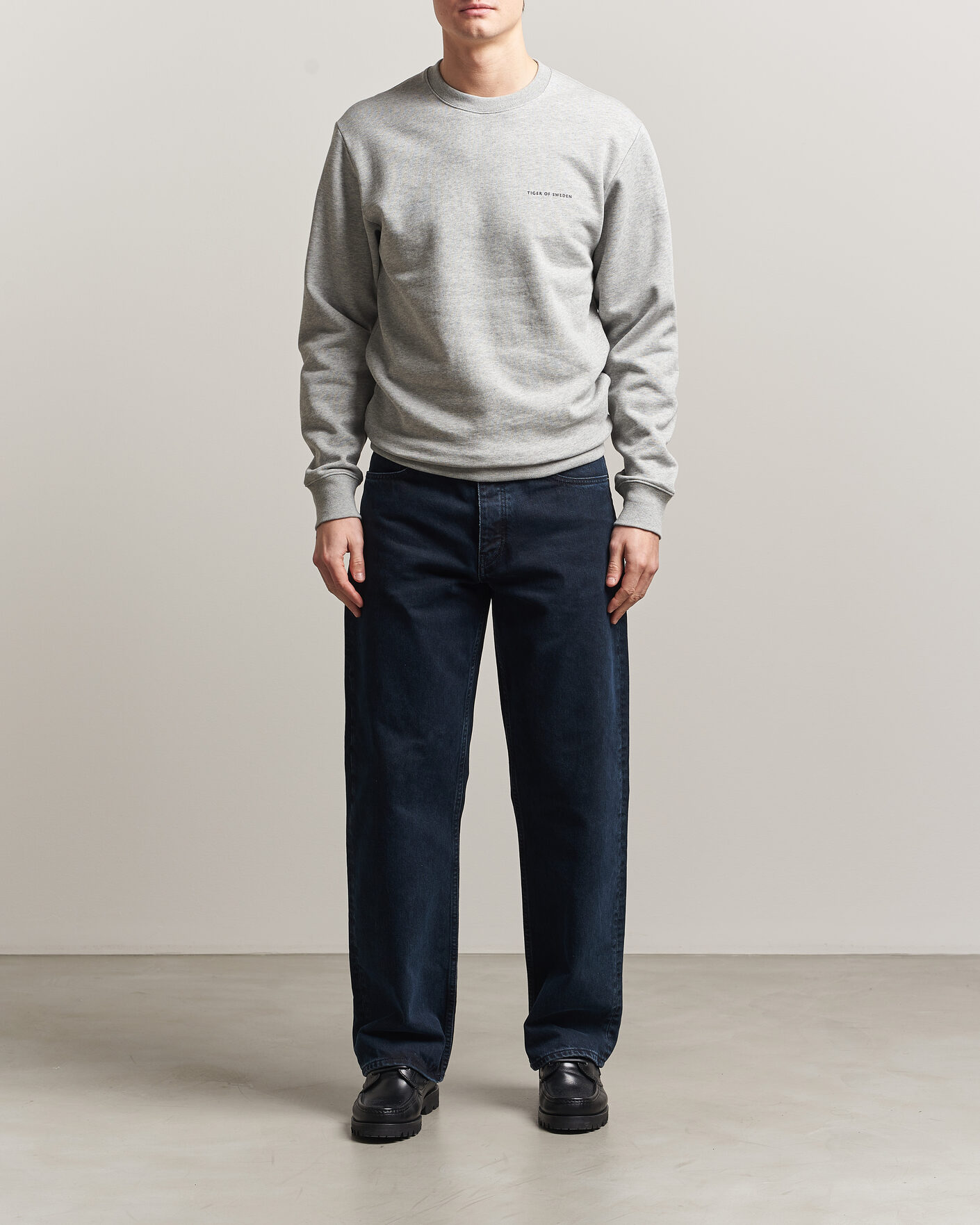 Homme | Pulls Et Tricots | Tiger of Sweden | Emerson Crew Neck Sweatshirt Grey Melange