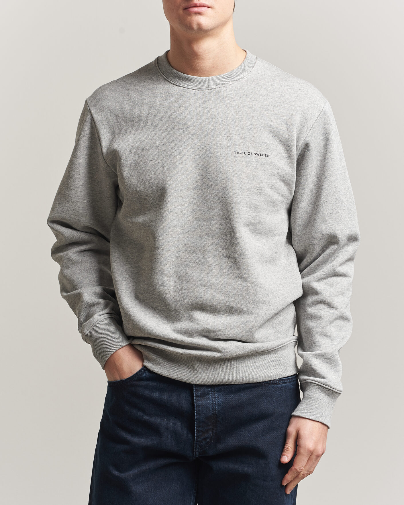 Homme | Pulls Et Tricots | Tiger of Sweden | Emerson Crew Neck Sweatshirt Grey Melange