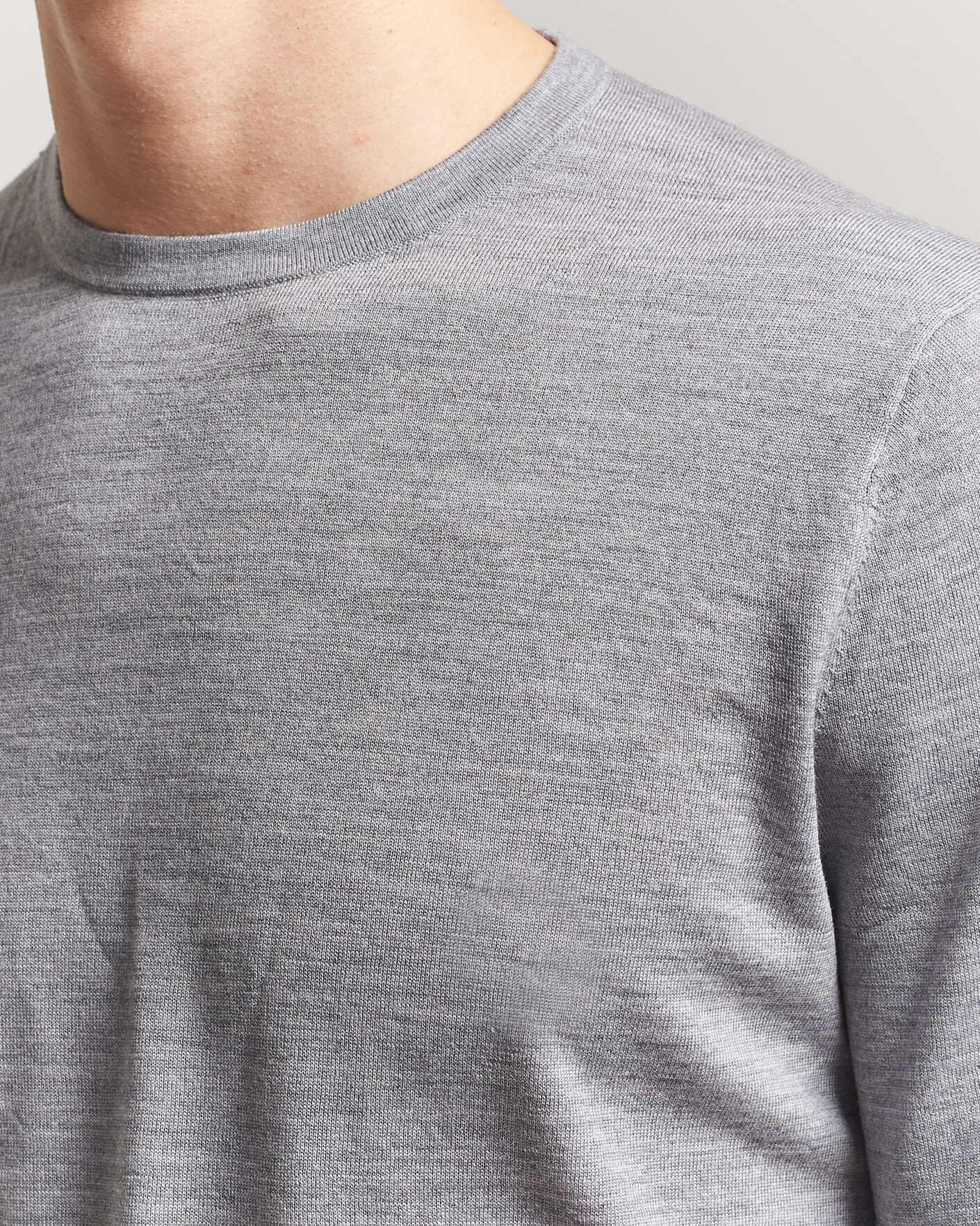 Homme | T-shirts | Tiger of Sweden | Connor Knitted Crew Neck T-Shirt Grey Melange