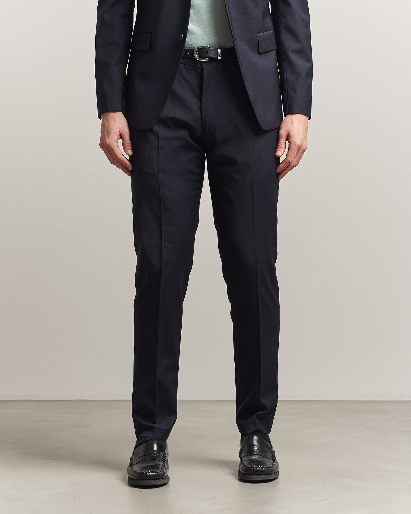 Homme | Pantalons | Tiger of Sweden | Tenuta Wool Travel Suit Trousers Dark Ink