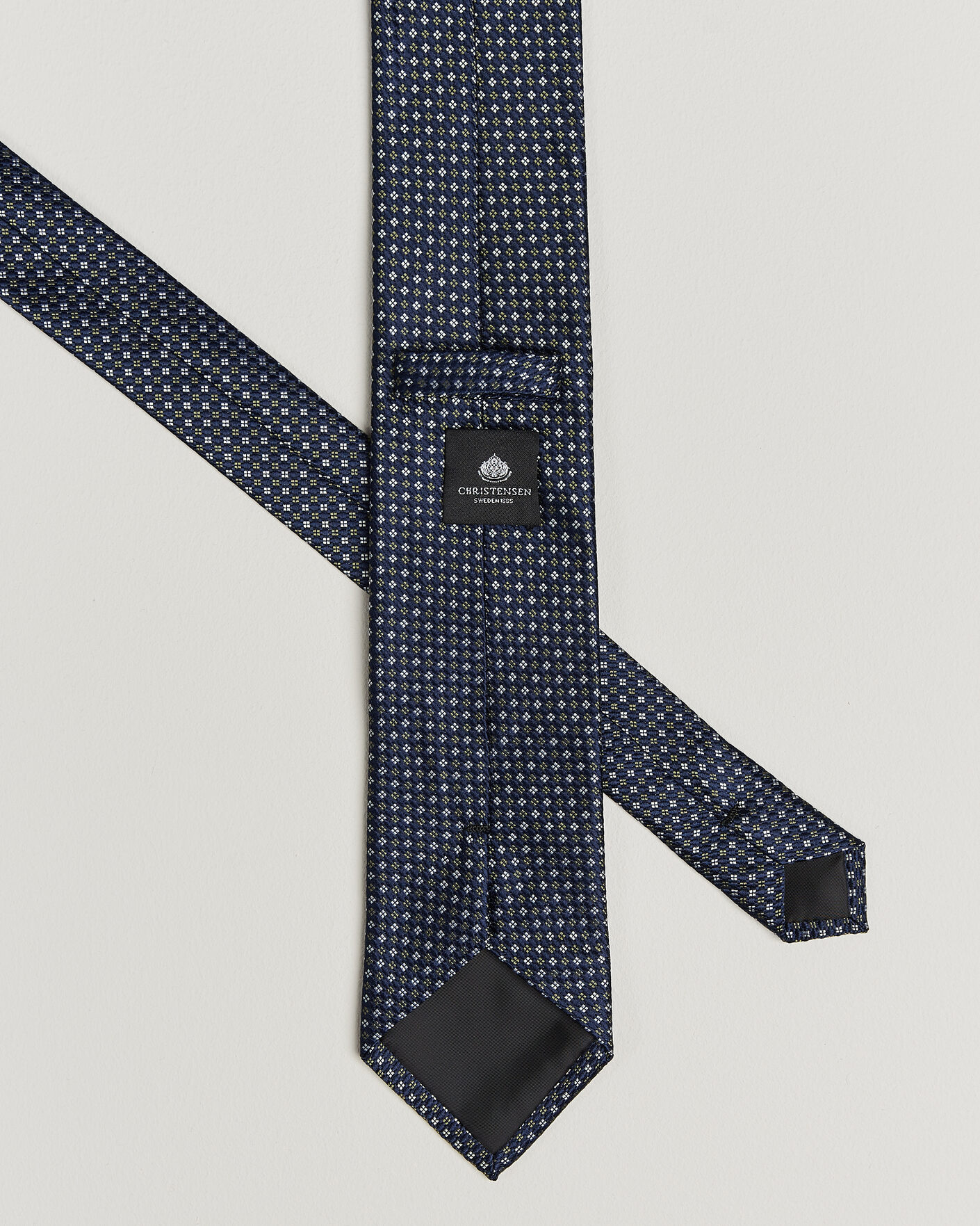 Homme | Cravates | Amanda Christensen | Box Set Printed Silk 8cm Tie With Pocket Square Navy/Green