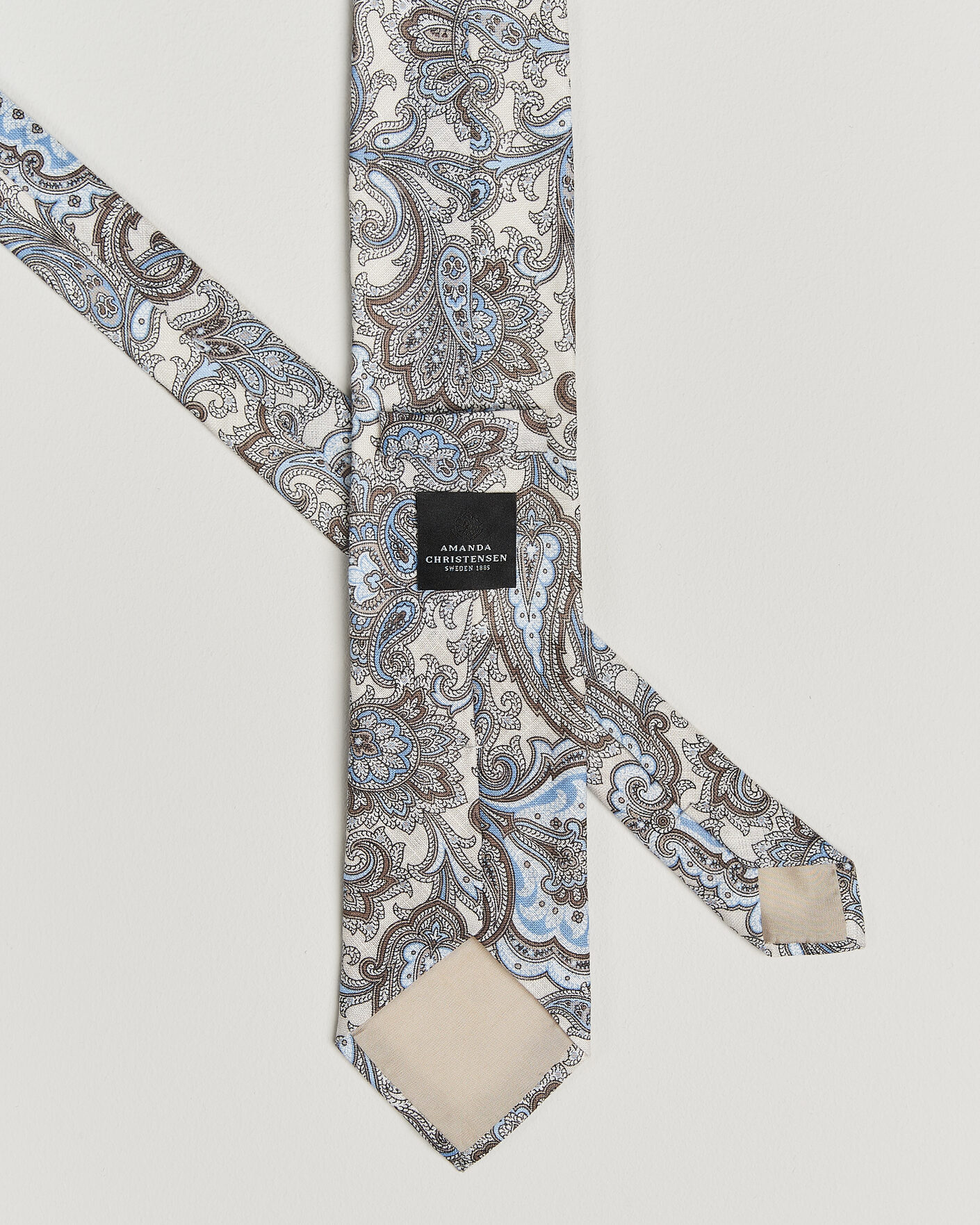 Homme | Cravates | Amanda Christensen | Linen 8cm Paisley Tie Cream