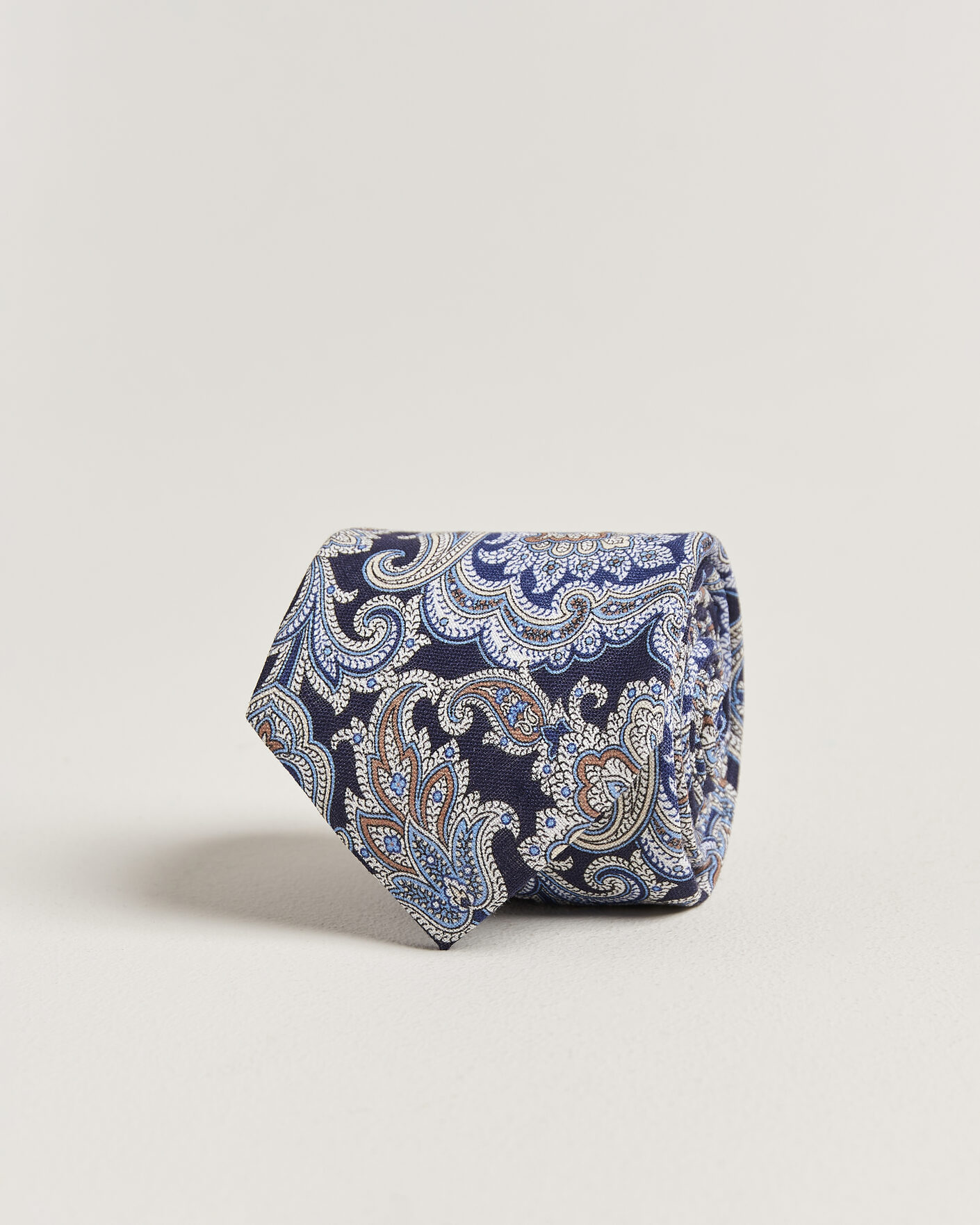 Homme | Cravates | Amanda Christensen | Linen 8cm Paisley Tie Navy