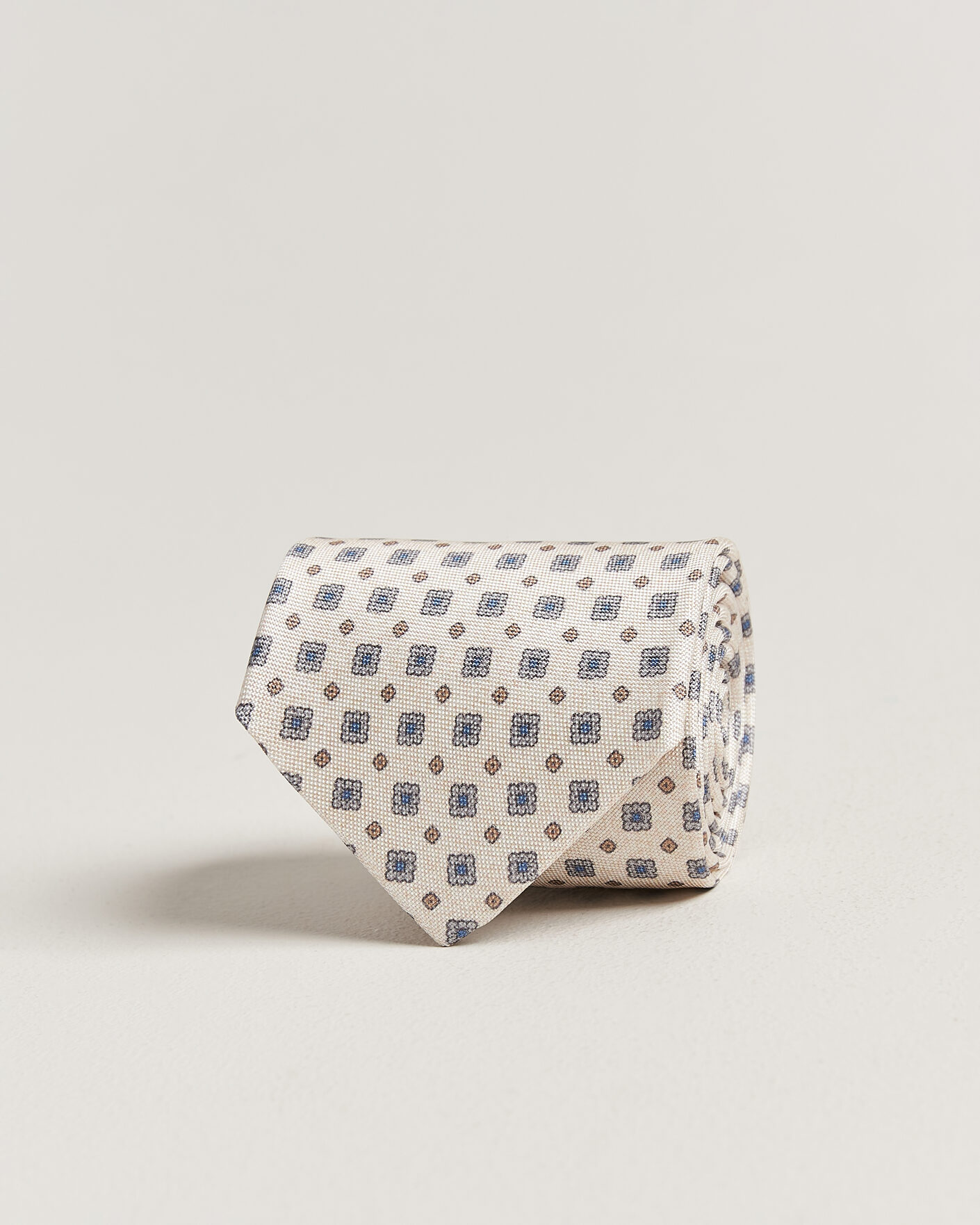 Homme | Cravates | Amanda Christensen | Silk Oxford 8cm Flower Tie Cream