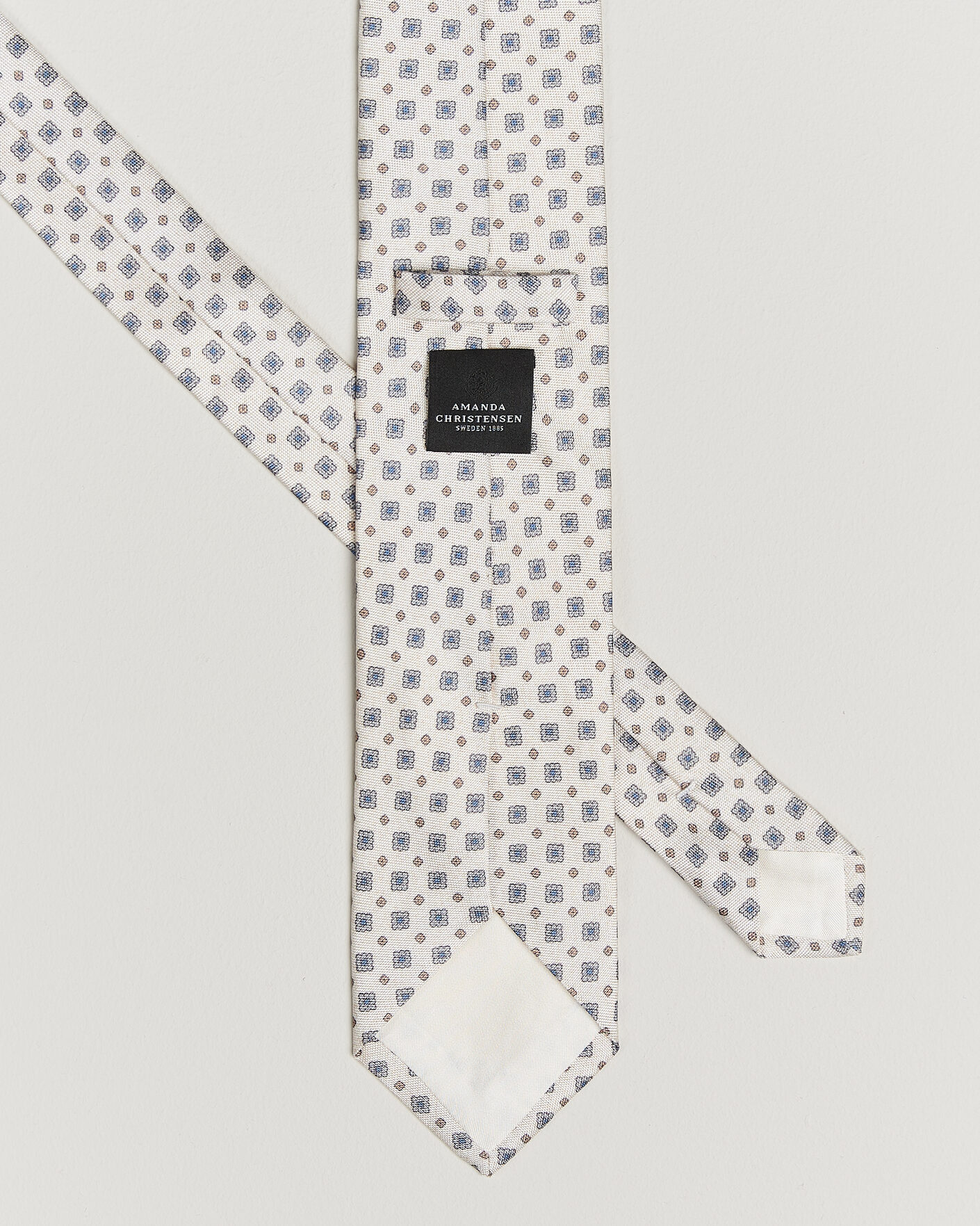 Homme | Cravates | Amanda Christensen | Silk Oxford 8cm Flower Tie Cream