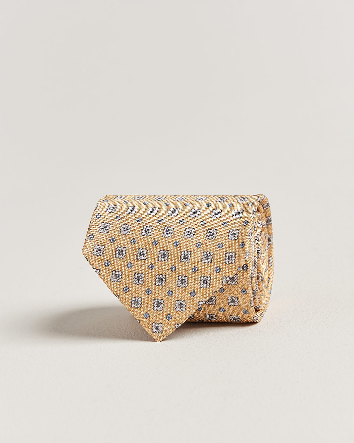 Homme | Cravates | Amanda Christensen | Silk Oxford 8cm Flower Tie Yellow