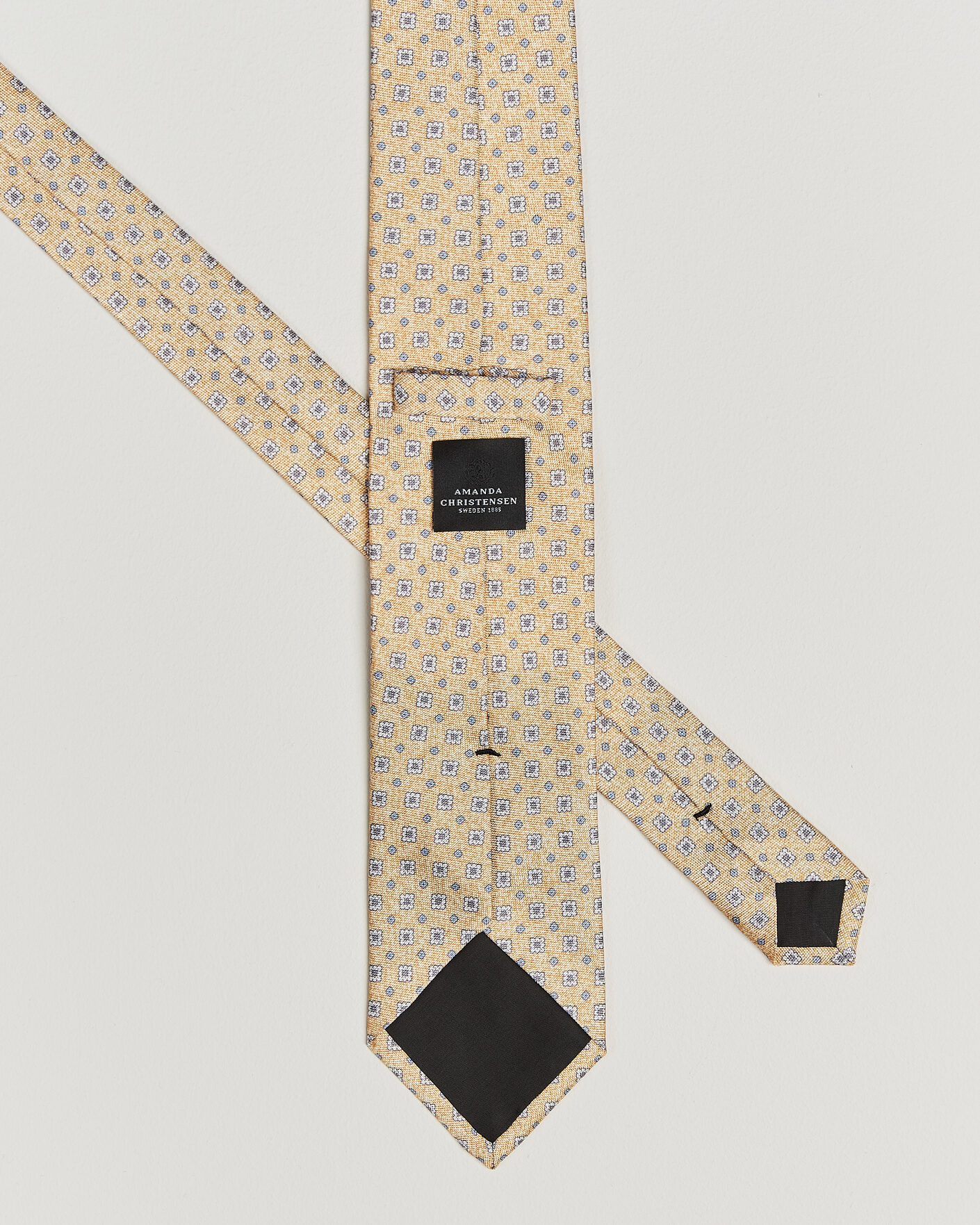 Homme | Cravates | Amanda Christensen | Silk Oxford 8cm Flower Tie Yellow
