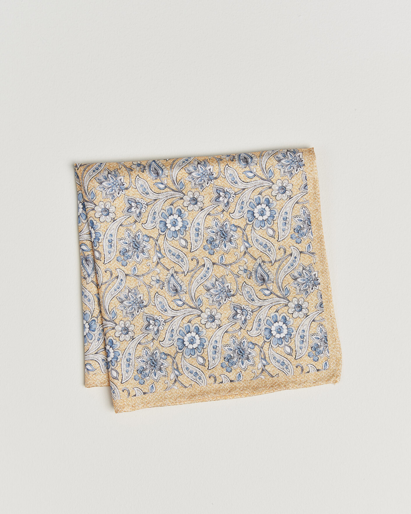 Homme | Pochettes De Costume | Amanda Christensen | Silk Oxford Large Flower Pocket Square Yellow