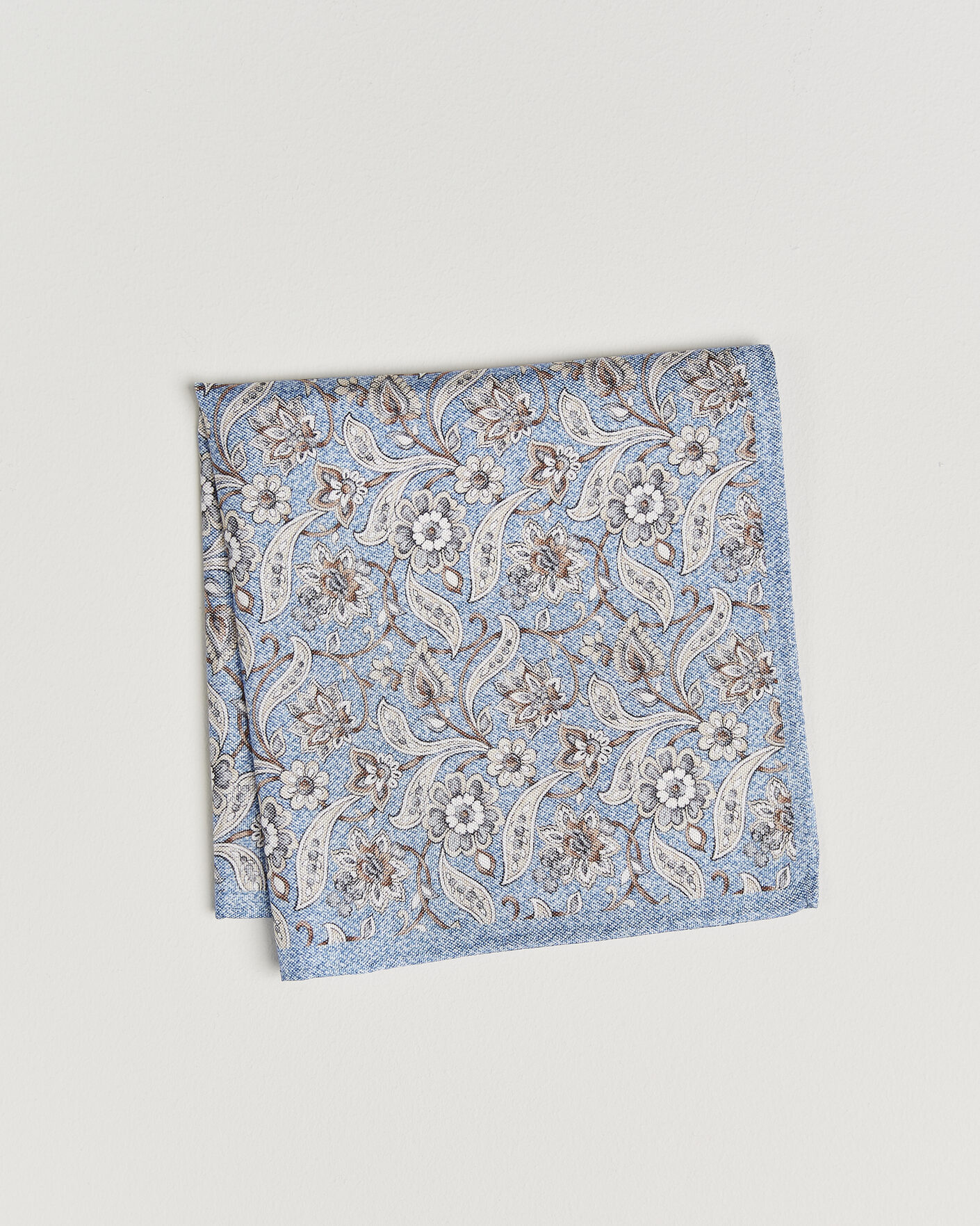 Homme | Pochettes De Costume | Amanda Christensen | Silk Oxford Large Flower Pocket Square Blue