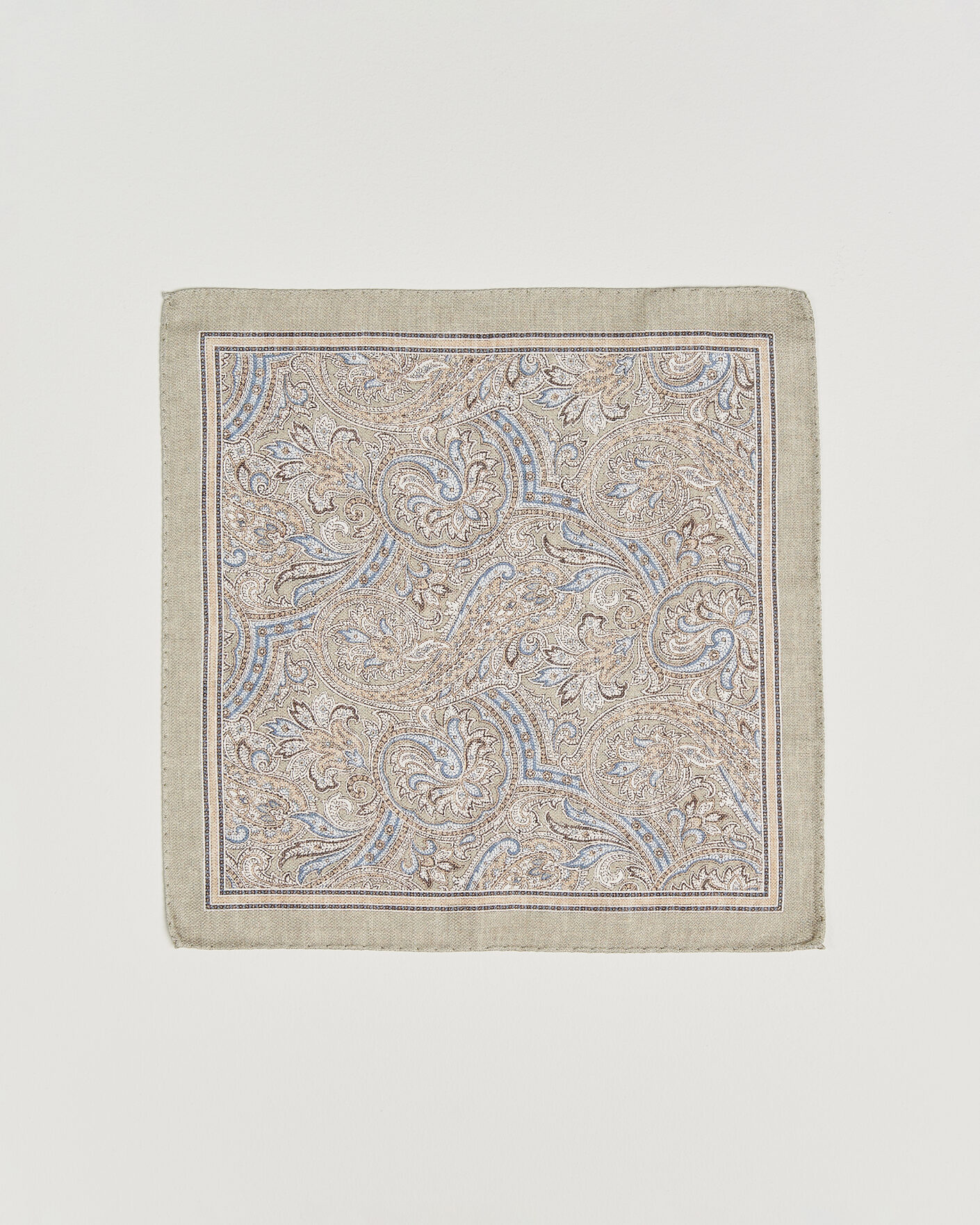 Homme | Pochettes De Costume | Amanda Christensen | Silk Shappe Double Faced Pocket Square Green