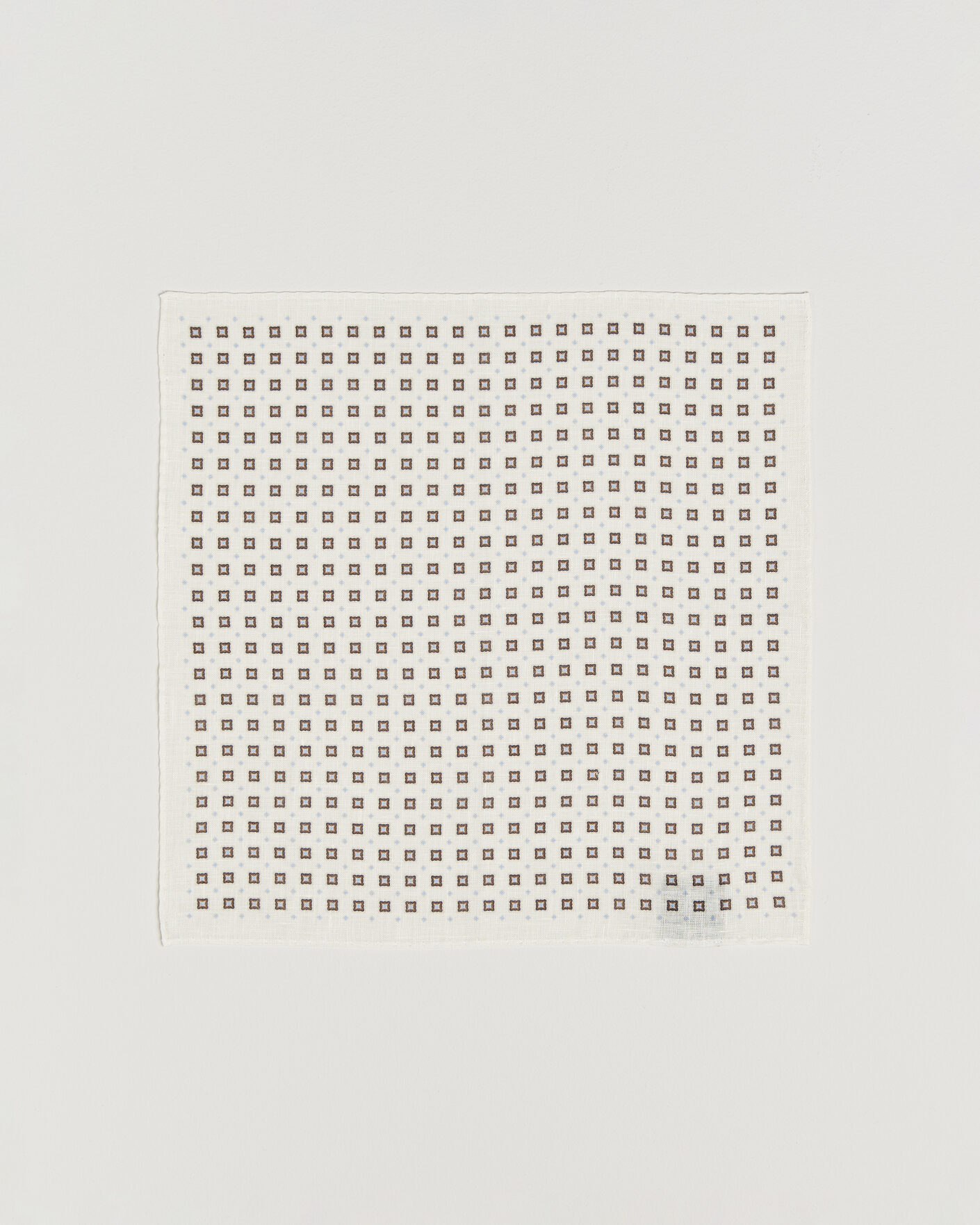 Homme | Pochettes De Costume | Amanda Christensen | Linen Medallion Pocket Square Cream