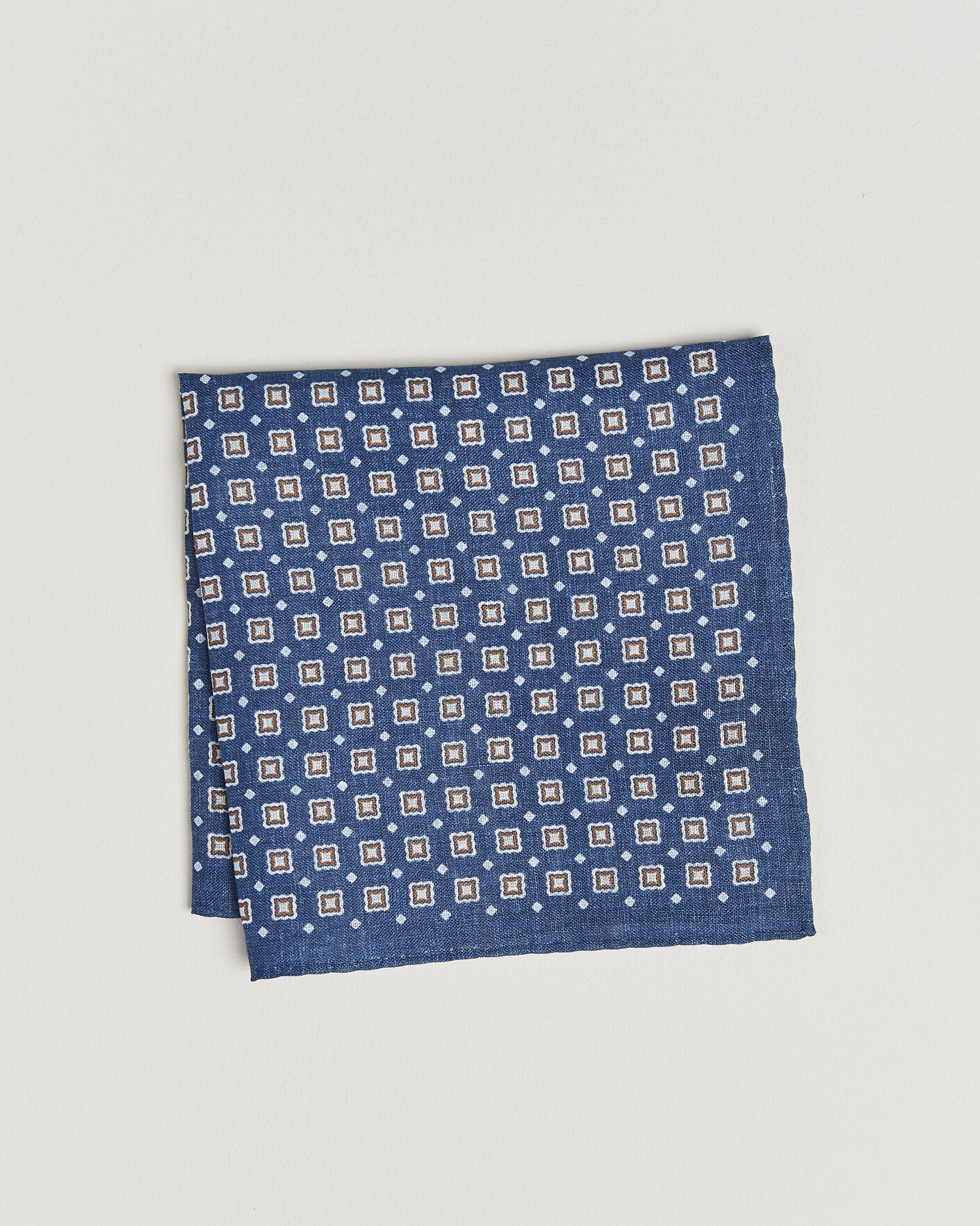 Homme | Pochettes De Costume | Amanda Christensen | Linen Medallion Pocket Square Navy