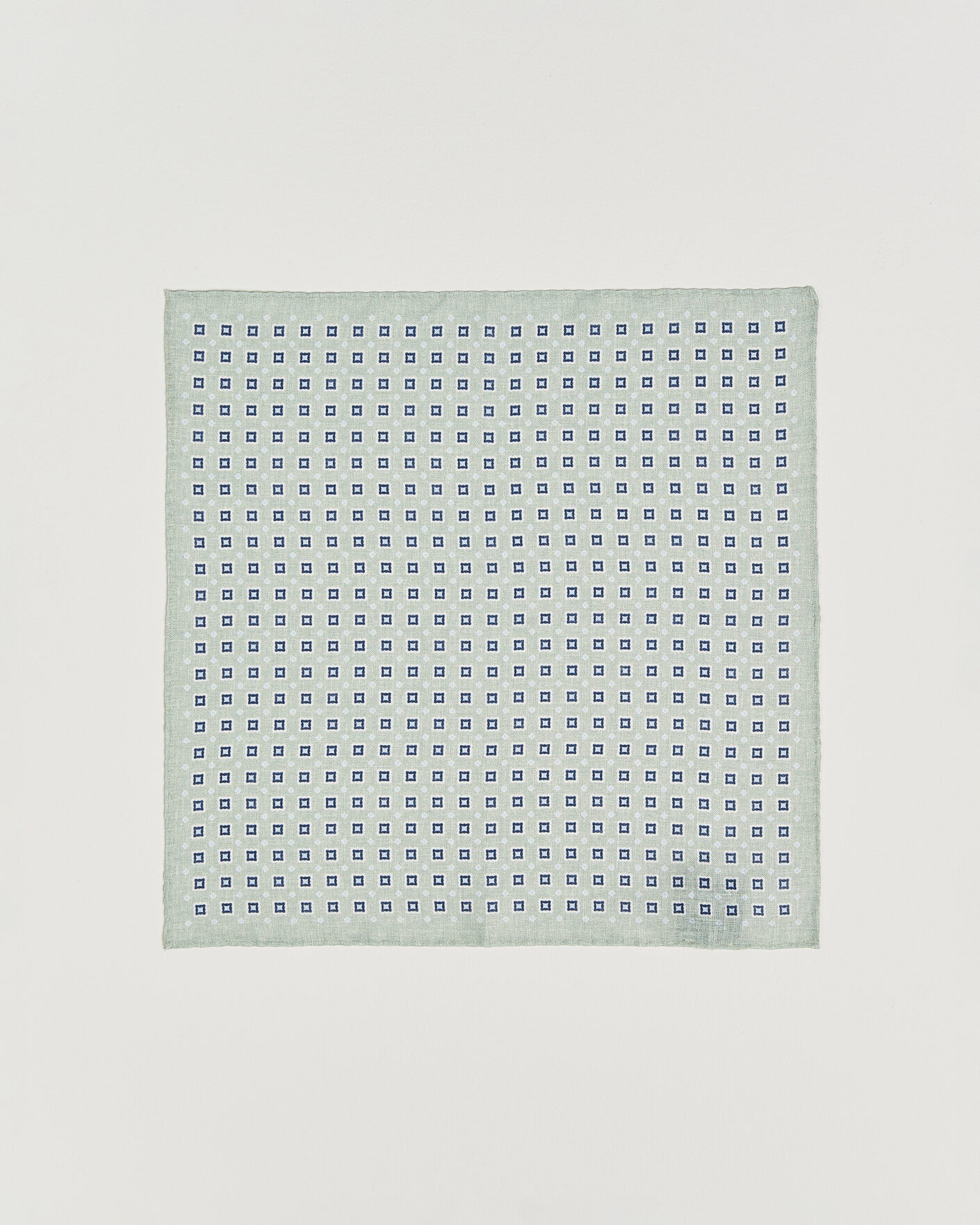Homme | Pochettes De Costume | Amanda Christensen | Linen Medallion Pocket Square Green