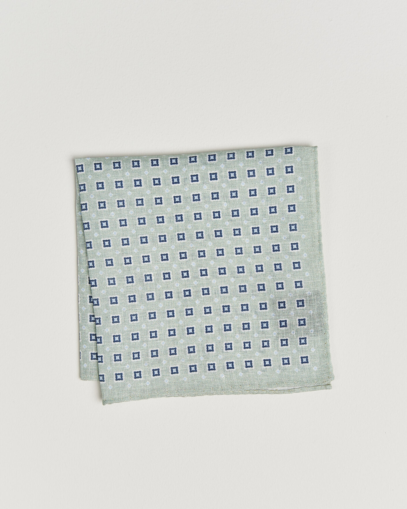 Homme | Pochettes De Costume | Amanda Christensen | Linen Medallion Pocket Square Green