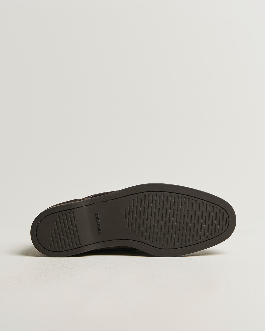 Homme | Chaussures Bateau | John Lobb | Foil Boat Shoes Dark Brown Nubuck