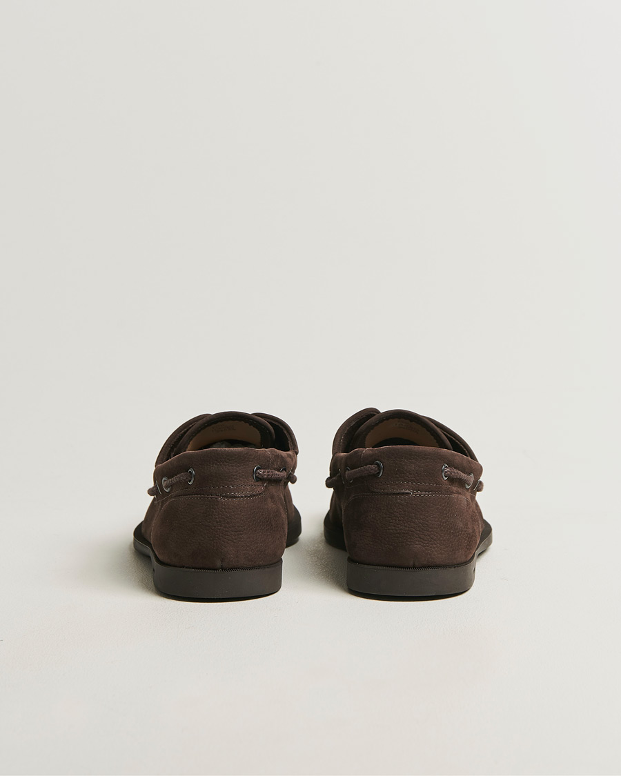 Homme | Chaussures Bateau | John Lobb | Foil Boat Shoes Dark Brown Nubuck