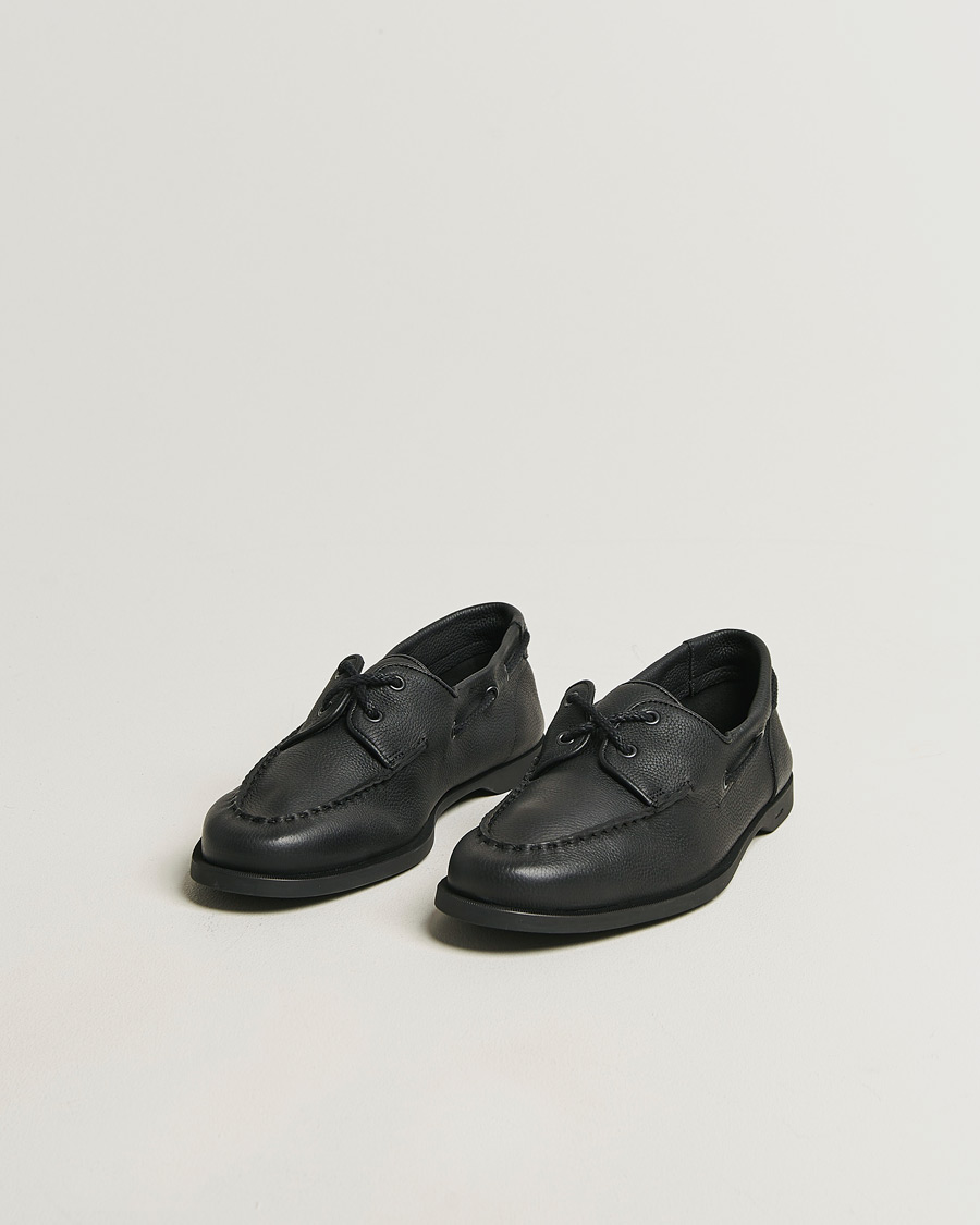 Homme | Chaussures Bateau | John Lobb | Foil Boat Shoes Black Grain