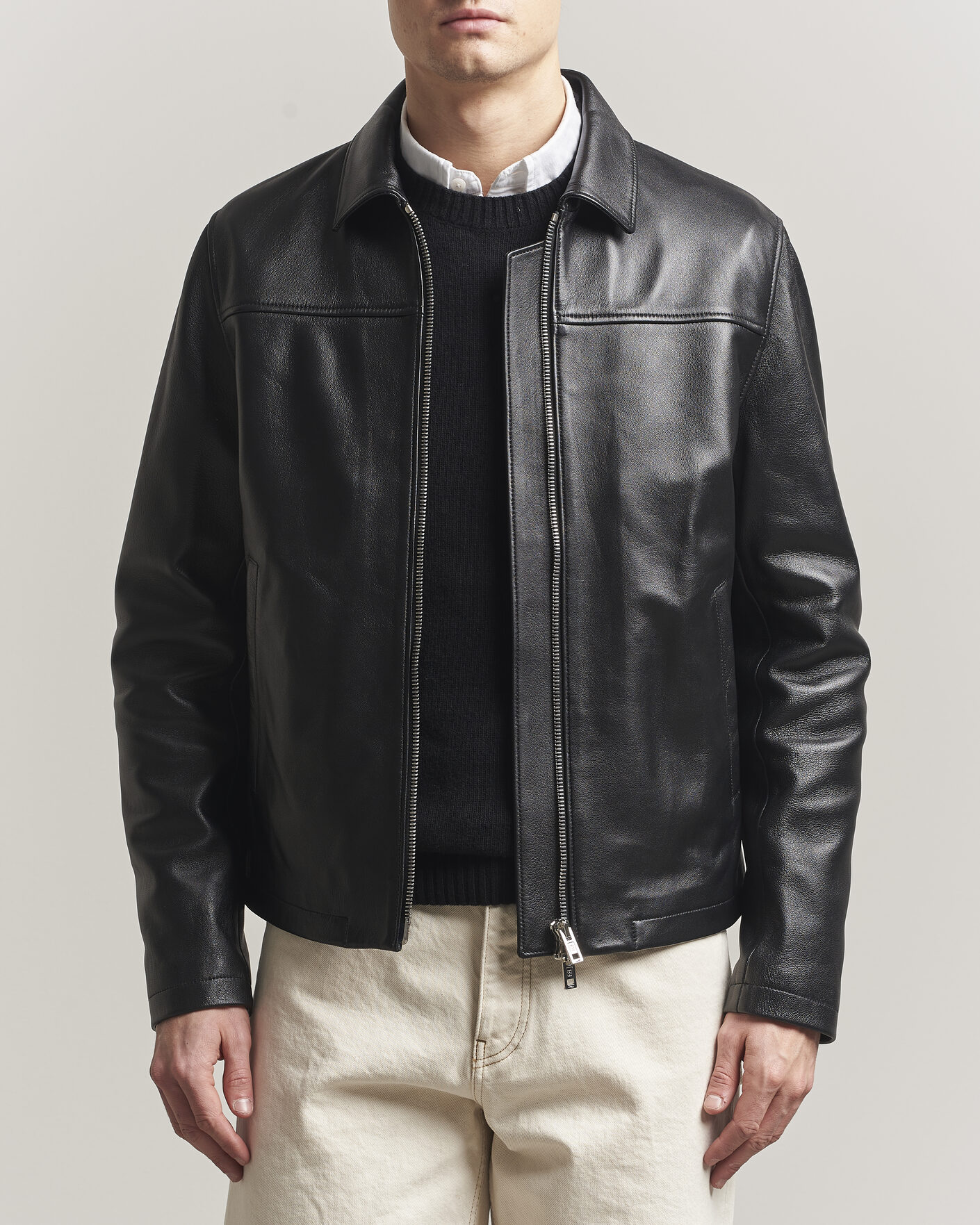 Homme | Manteaux Et Vestes | Filippa K | Leather Coach Jacket Black