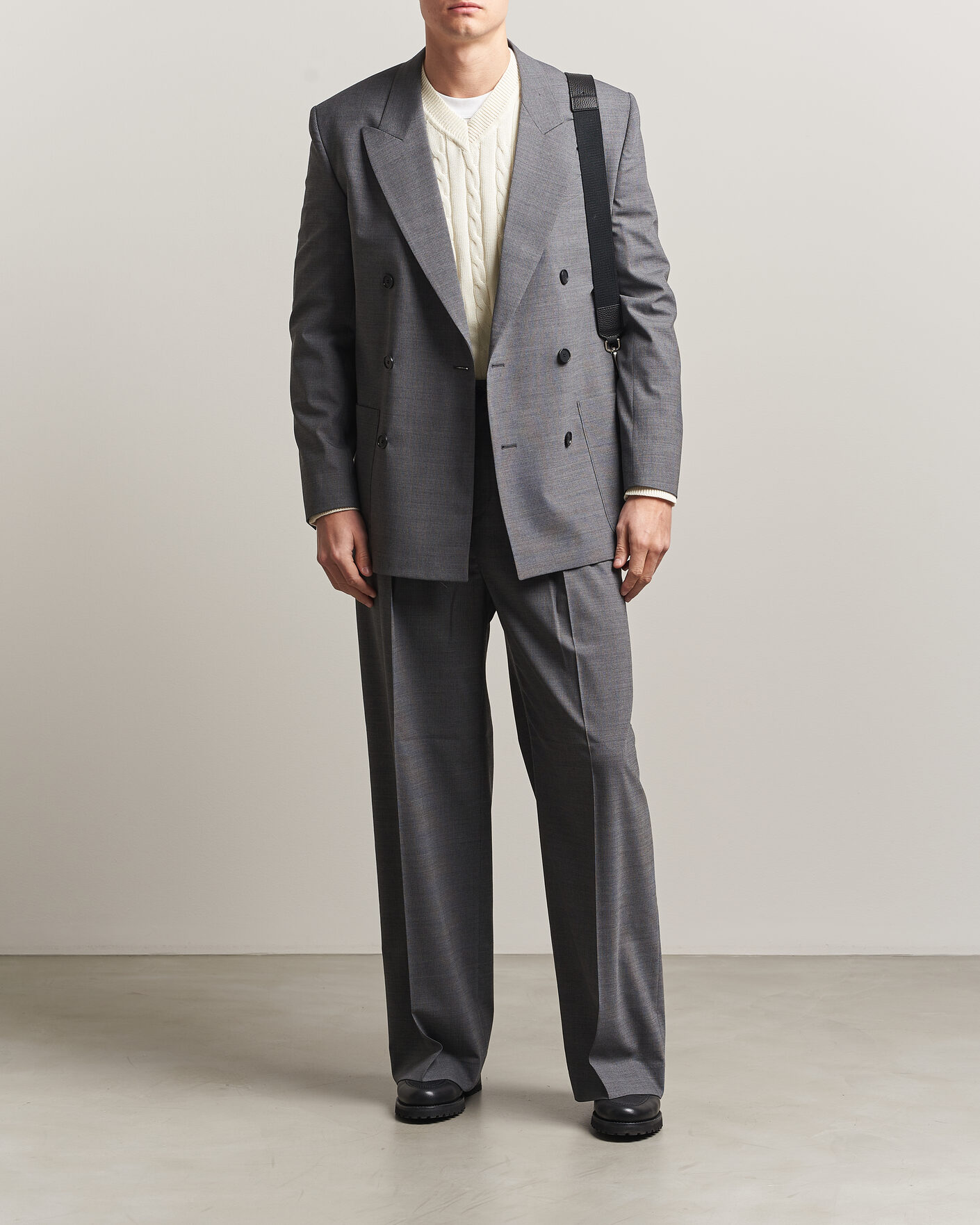Homme | Blazers | Filippa K | Michael Wool Pinstriped Double Breasted Blazer Mid Grey