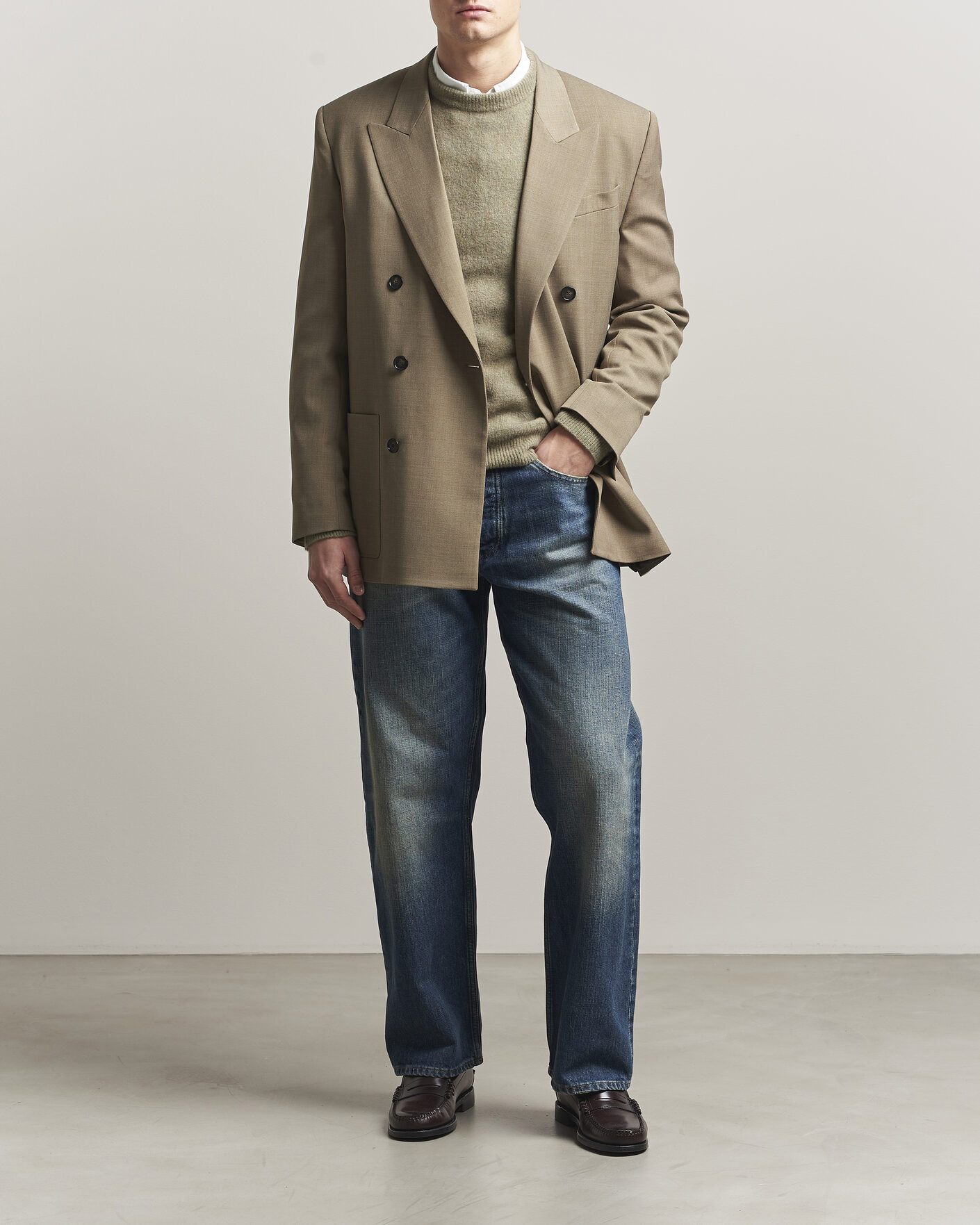 Homme | Blazers | Filippa K | Michael Wool Double Breasted Blazer Light Driftwood