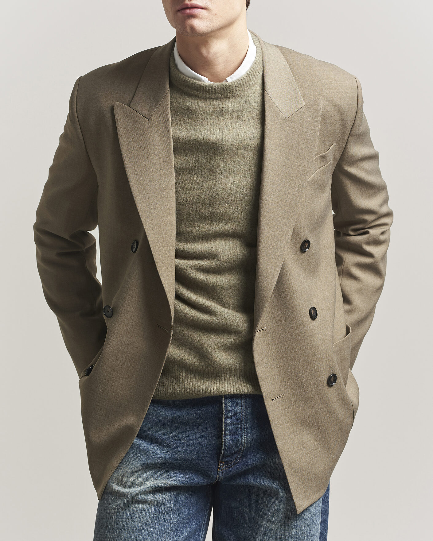 Homme | Blazers | Filippa K | Michael Wool Double Breasted Blazer Light Driftwood