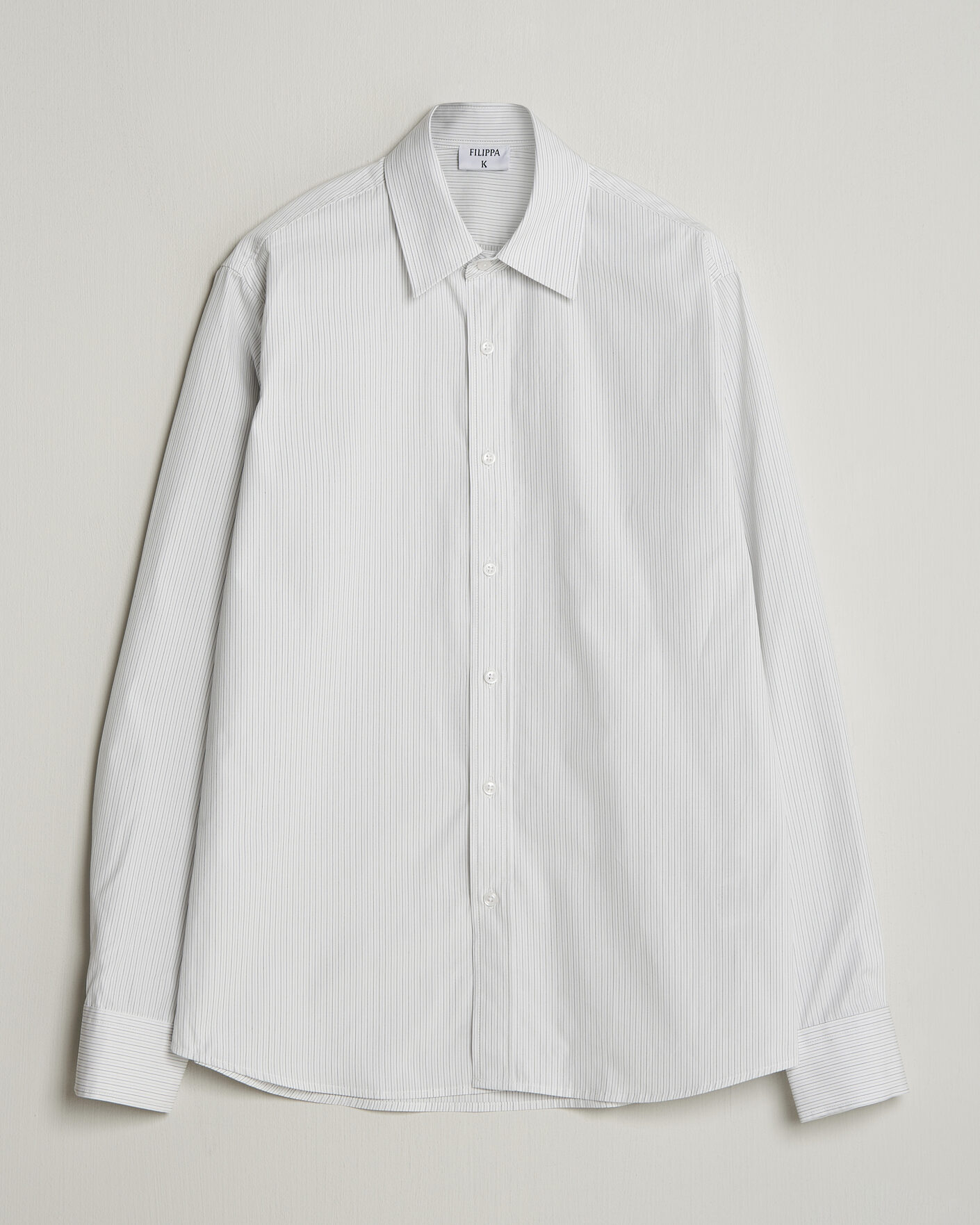 Homme | Chemises | Filippa K | Cotton Poplin Striped Shirt White/Black
