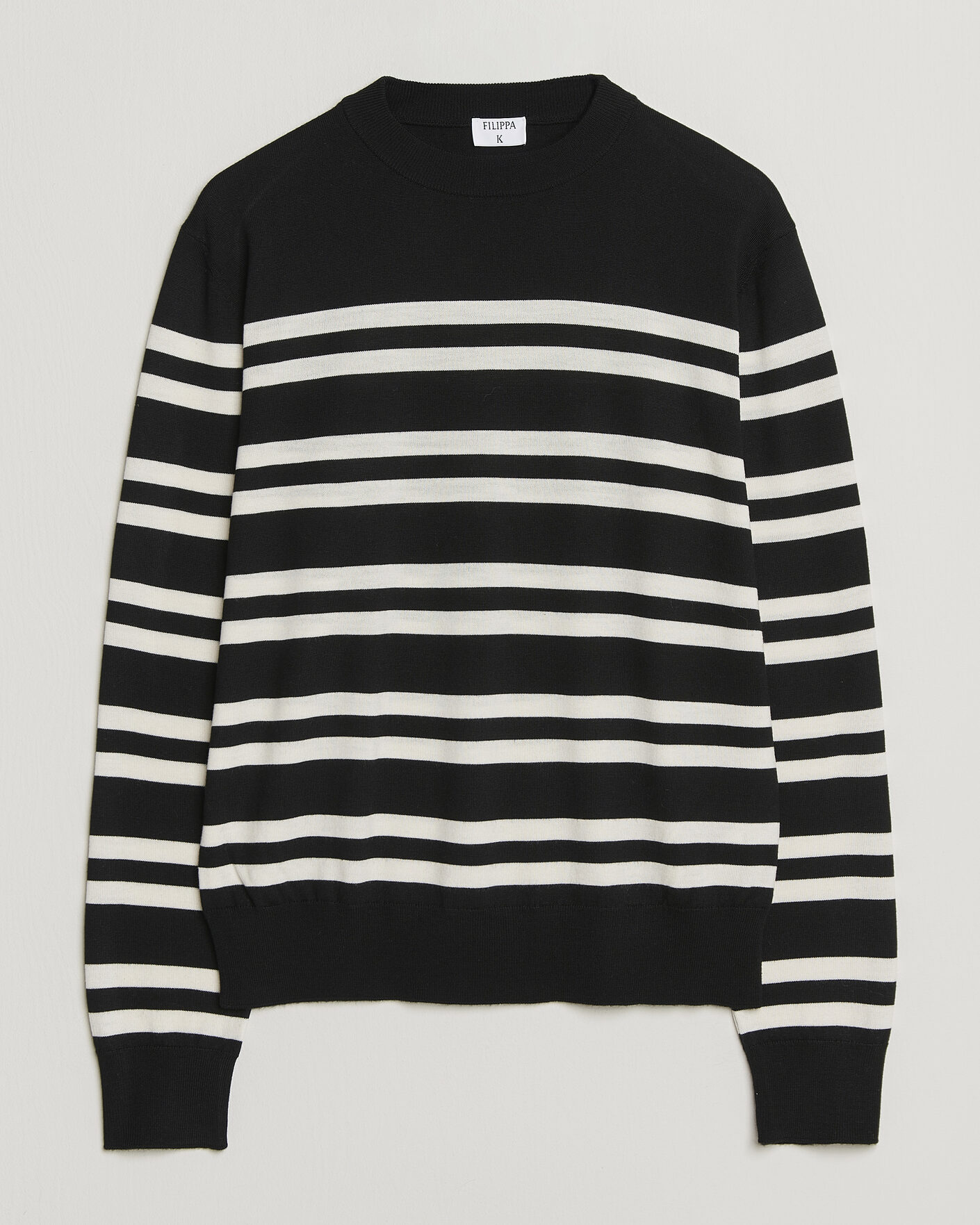 Homme | Pulls Et Tricots | Filippa K | Merino Knitted Striped Sweater Black/White