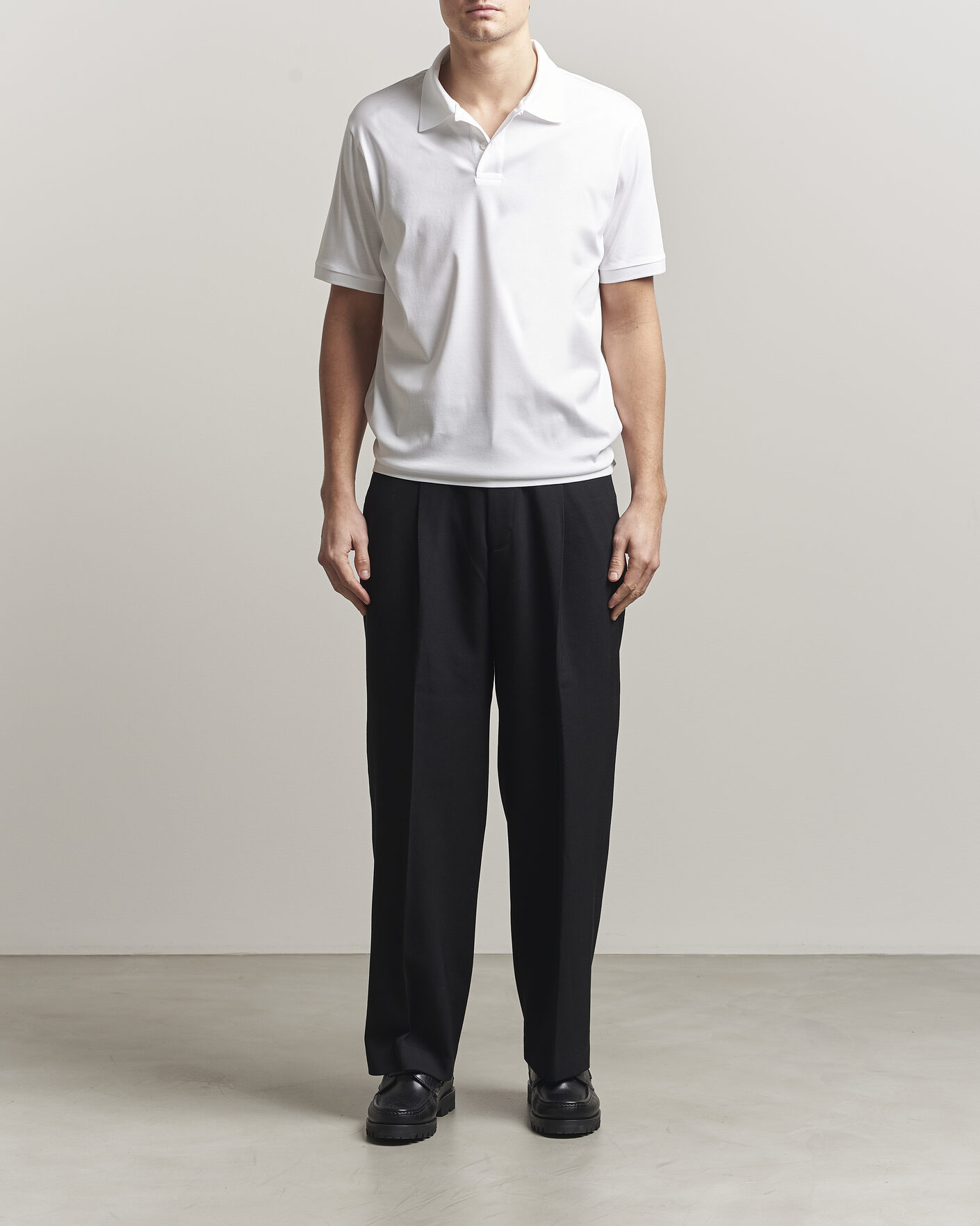 Homme | Polos | Filippa K | Technical Cotton Polo White