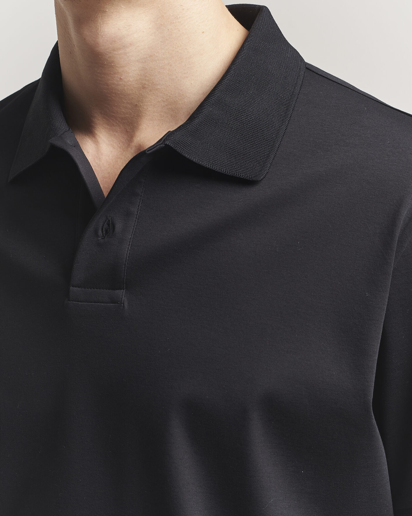 Homme | Polos | Filippa K | Technical Cotton Polo Black