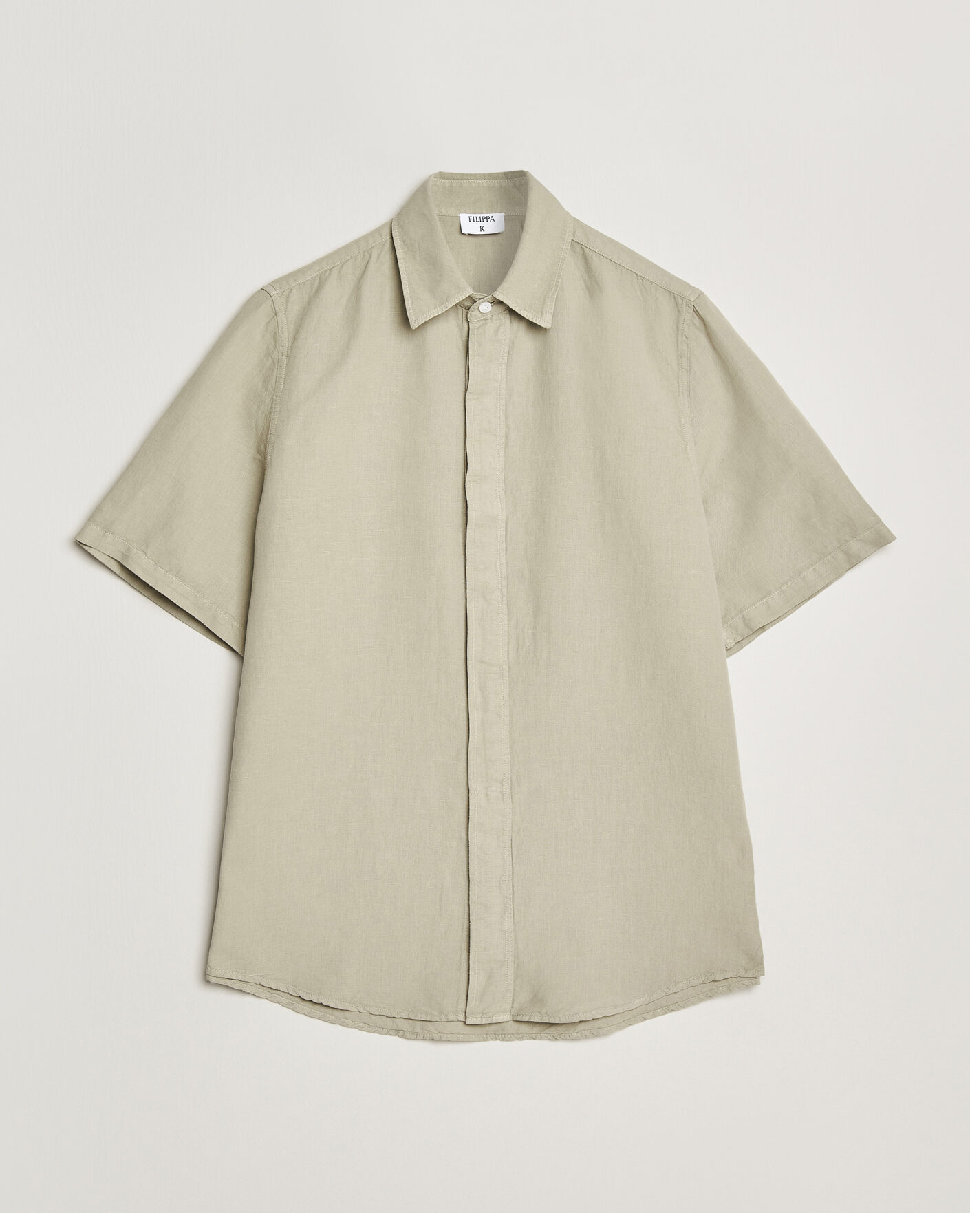 Homme | Chemises | Filippa K | Cotton/Linen Short Sleeve Shirt Light Green