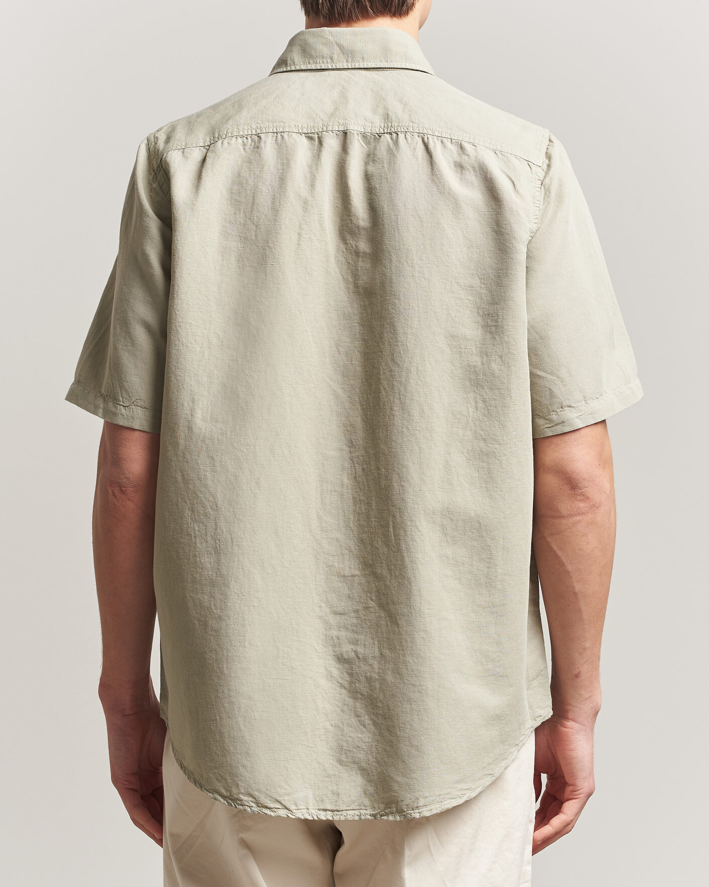 Homme | Chemises | Filippa K | Cotton/Linen Short Sleeve Shirt Light Green
