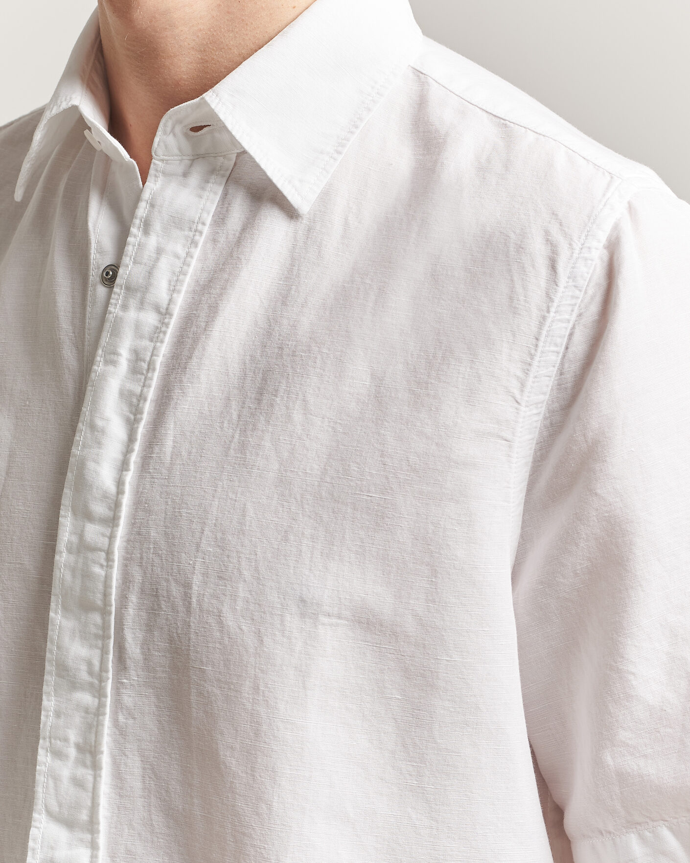 Homme | Chemises | Filippa K | Cotton/Linen Short Sleeve Shirt White