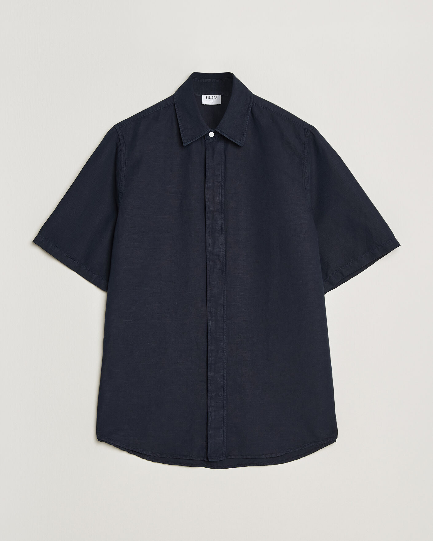 Homme | Chemises | Filippa K | Cotton/Linen Short Sleeve Shirt Navy