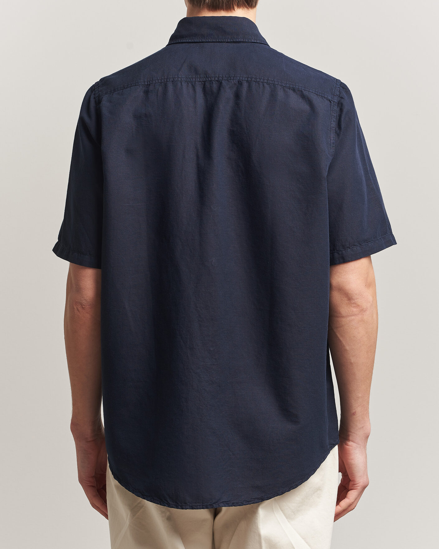 Homme | Chemises | Filippa K | Cotton/Linen Short Sleeve Shirt Navy