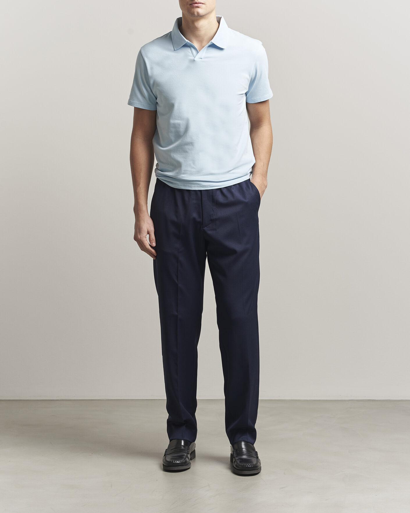 Homme | Pantalons | Filippa K | Theo Relaxed Wool Trousers Ink Navy