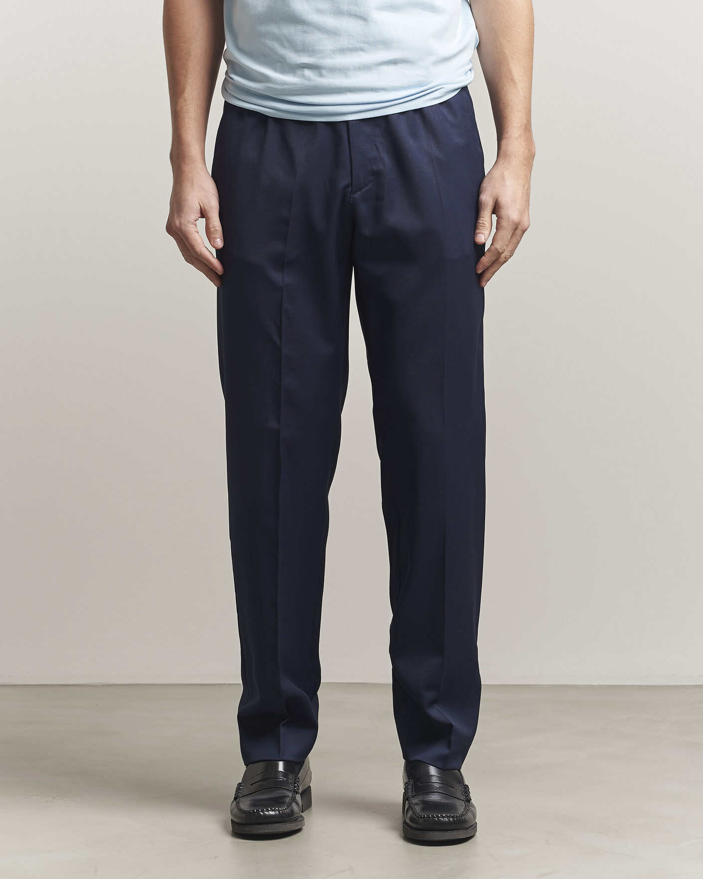 Homme | Pantalons | Filippa K | Theo Relaxed Wool Trousers Ink Navy